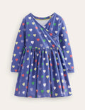 Ballerina-Kleid aus Jersey-Schuluniform-Marineblau Herzen