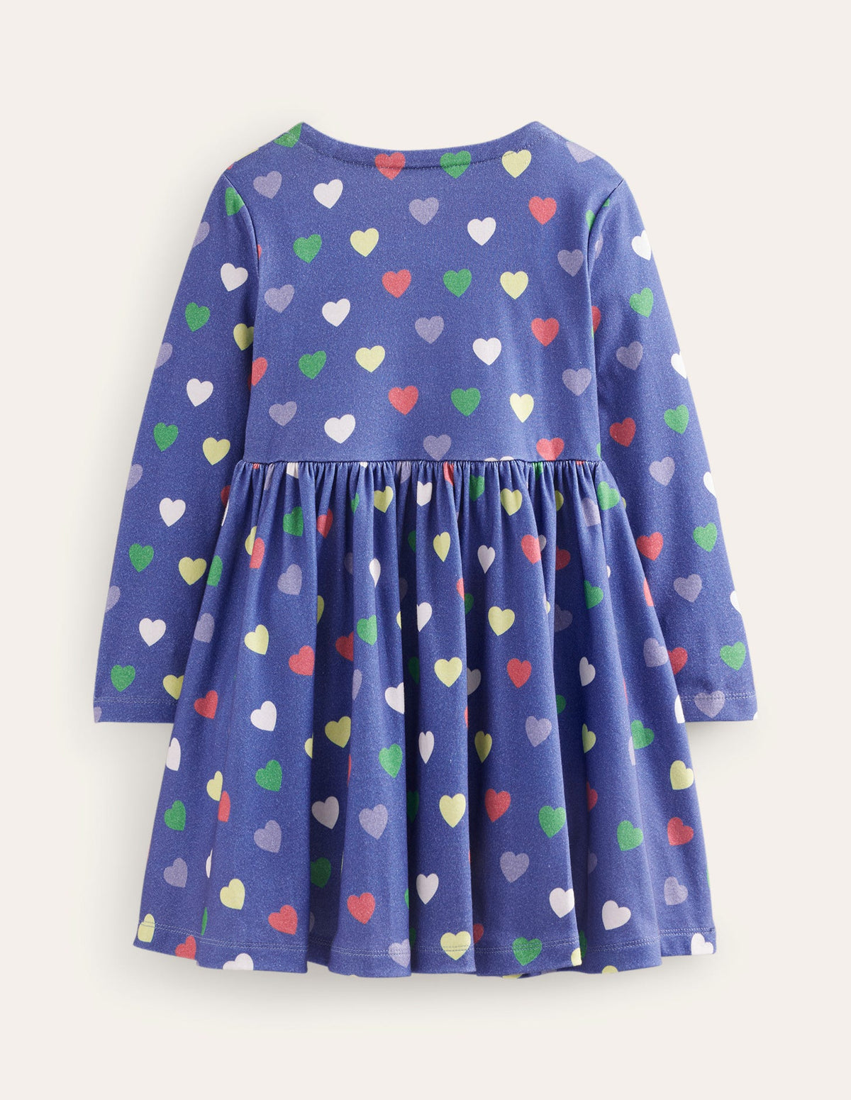 Ballerina-Kleid aus Jersey-Schuluniform-Marineblau Herzen-2