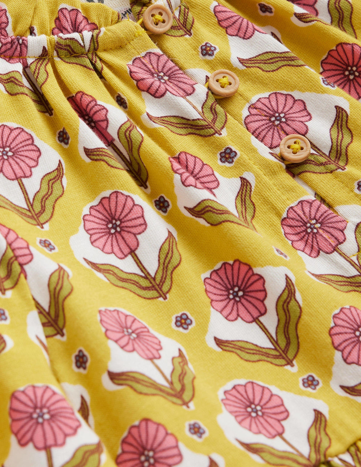 Tiered Jersey Dress-Sweetcorn Yellow Floral-3