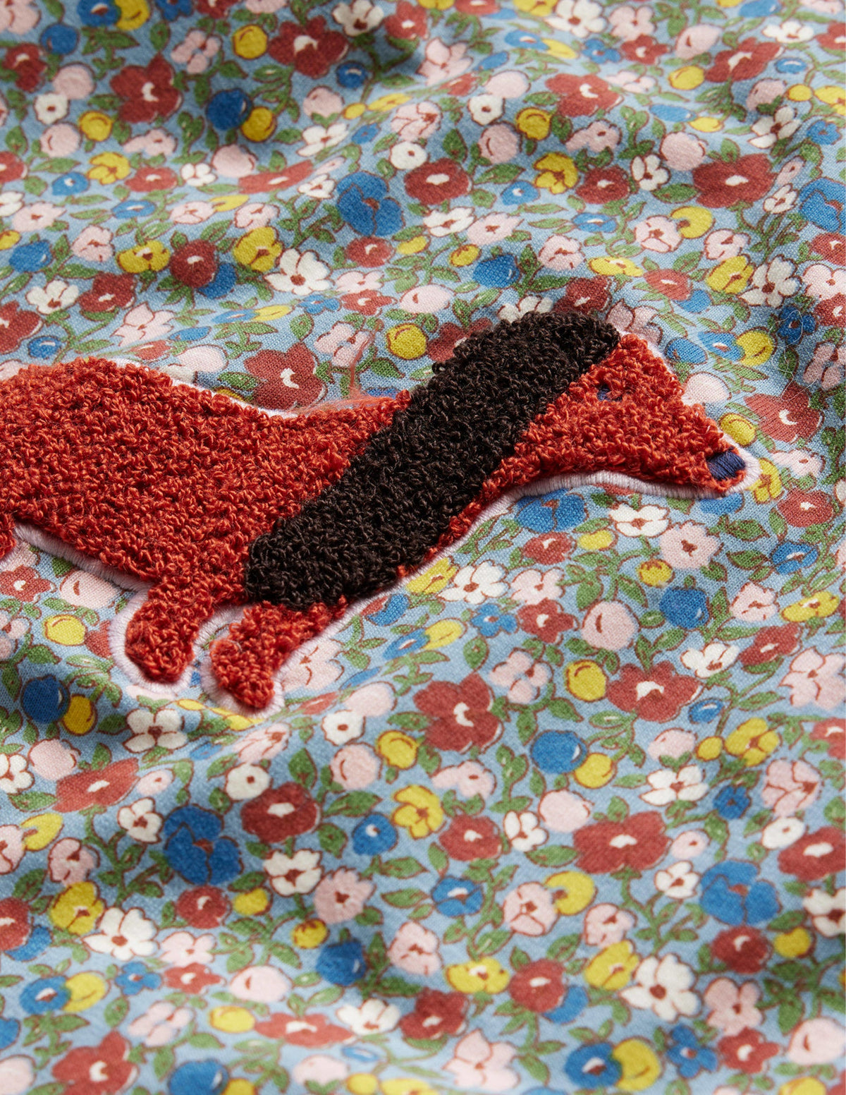 Sweatkleid mit Applikation-Kiesblau Blume Hund-3