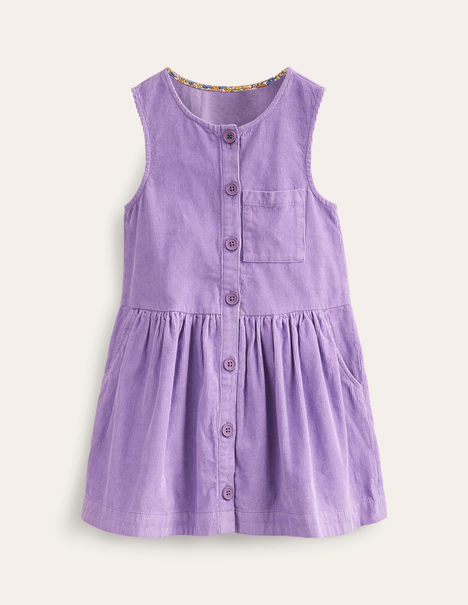 Latzkleid mit Knöpfen-Asternlila - Image 1