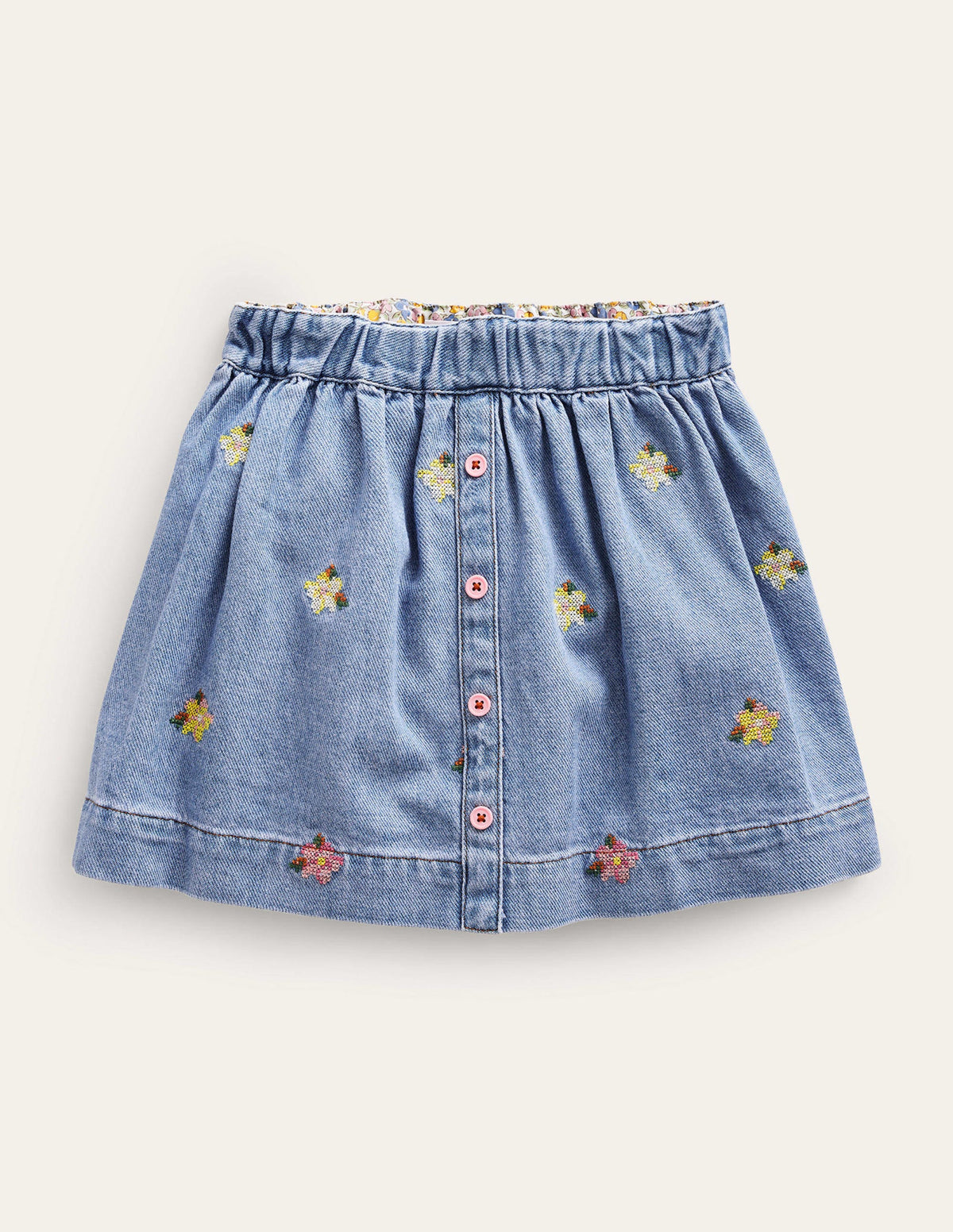 Durchgeknöpfter Rock zum Herumwirbeln-Medium Chambray-1