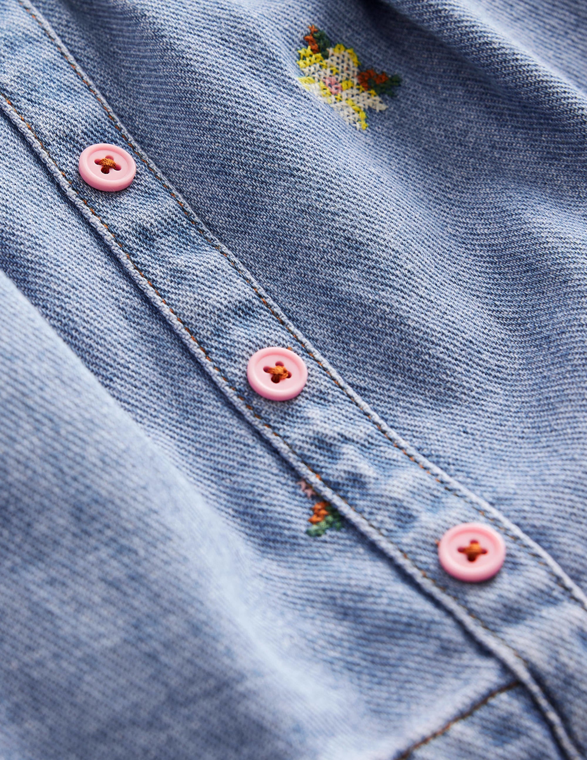 Durchgeknöpfter Rock zum Herumwirbeln-Medium Chambray - Image 3