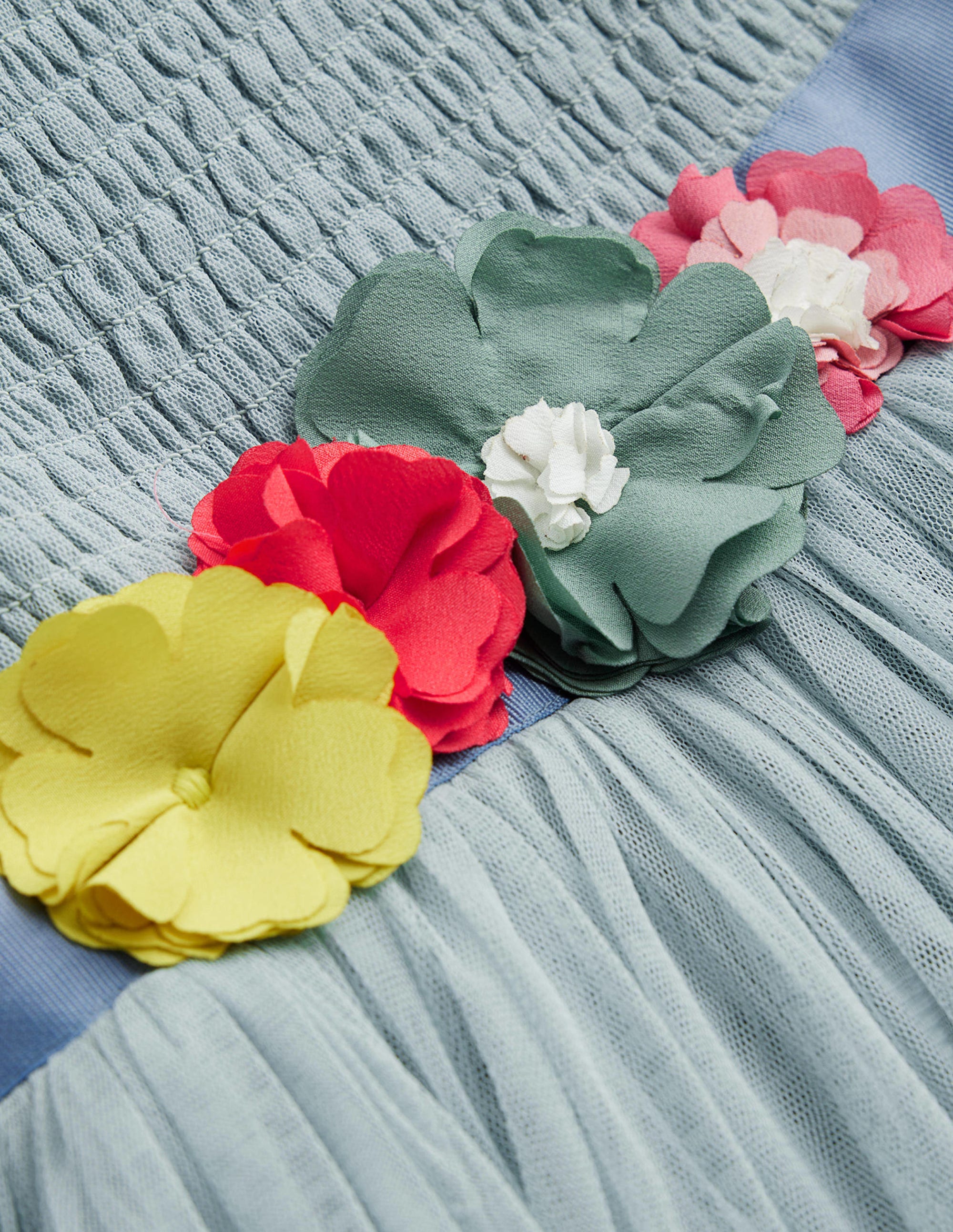 Full Tulle Corsage Dress-Tourmaline Blue - Image 3