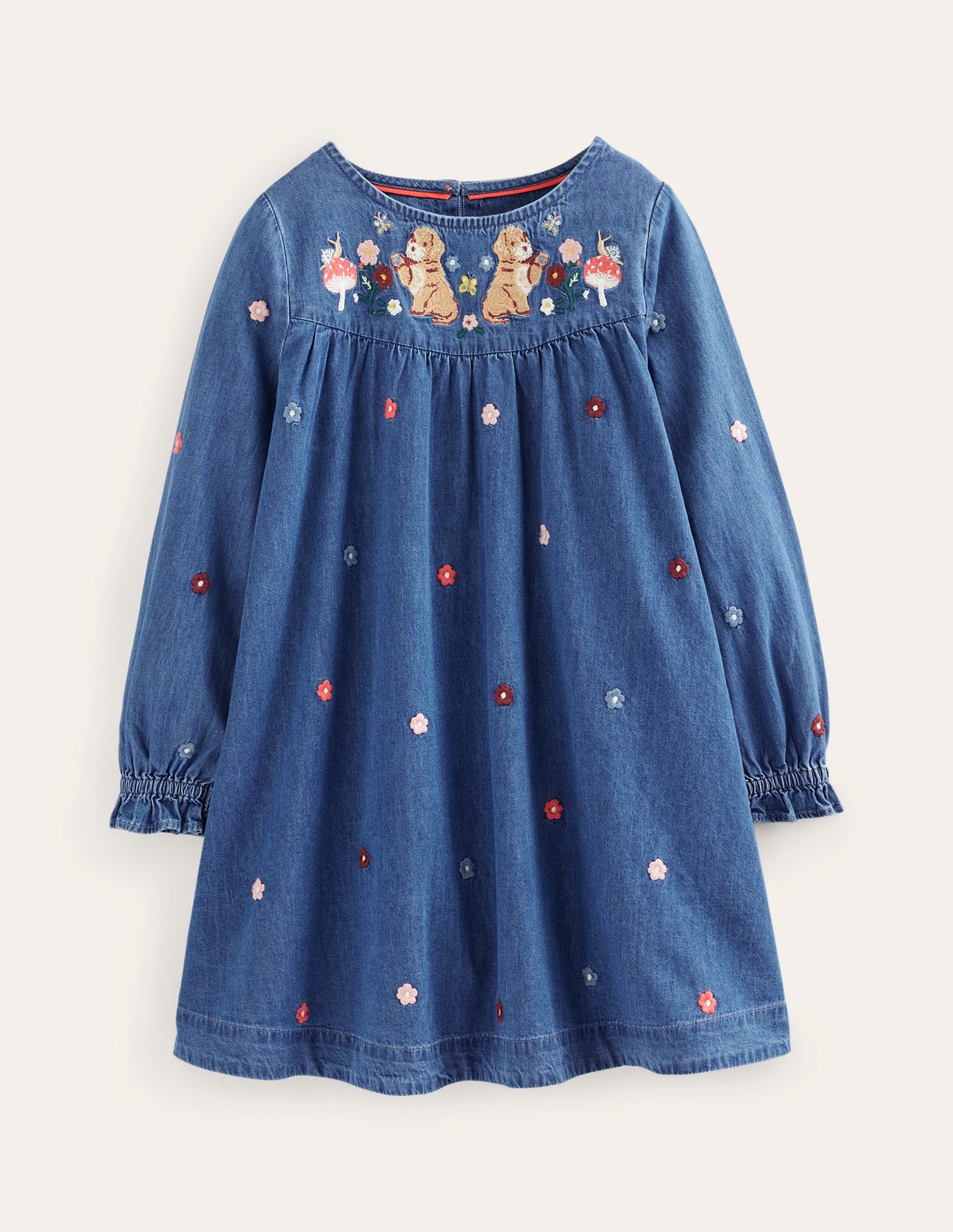 Robe tissée à logo brodé-Denim vintage moyen - Image 1