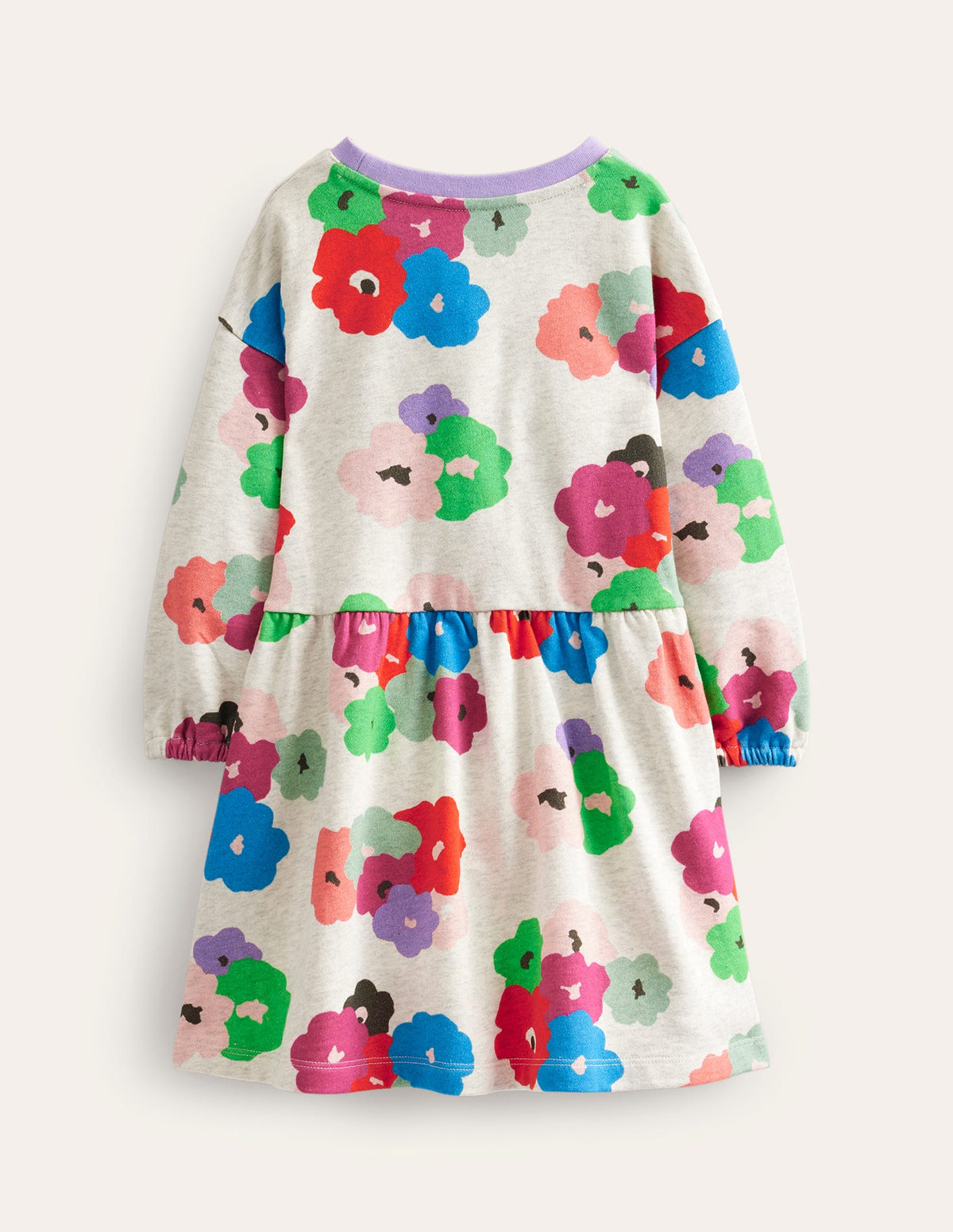 Bedrucktes Sweatshirt-Kleid-Bunt Abstrakt Blumen-2