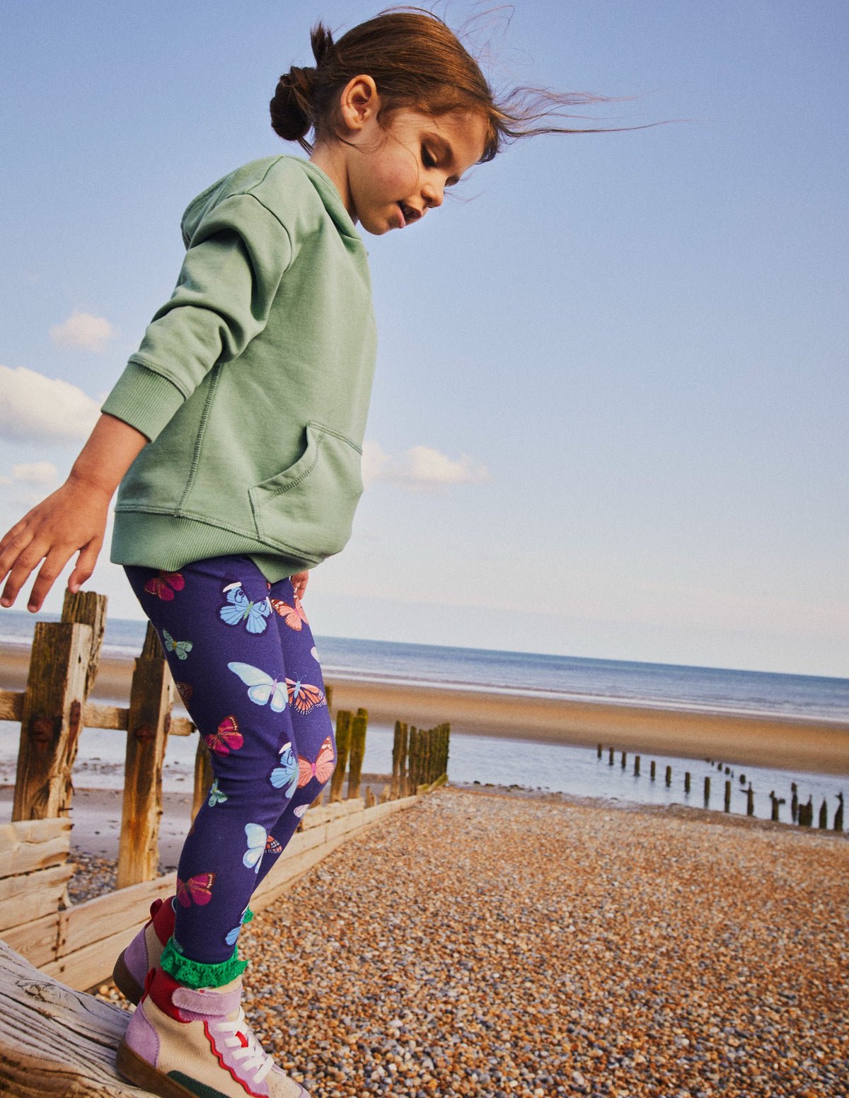 Lustige Leggings-Schuluniform-Marineblau Schmetterlinge - Image 4