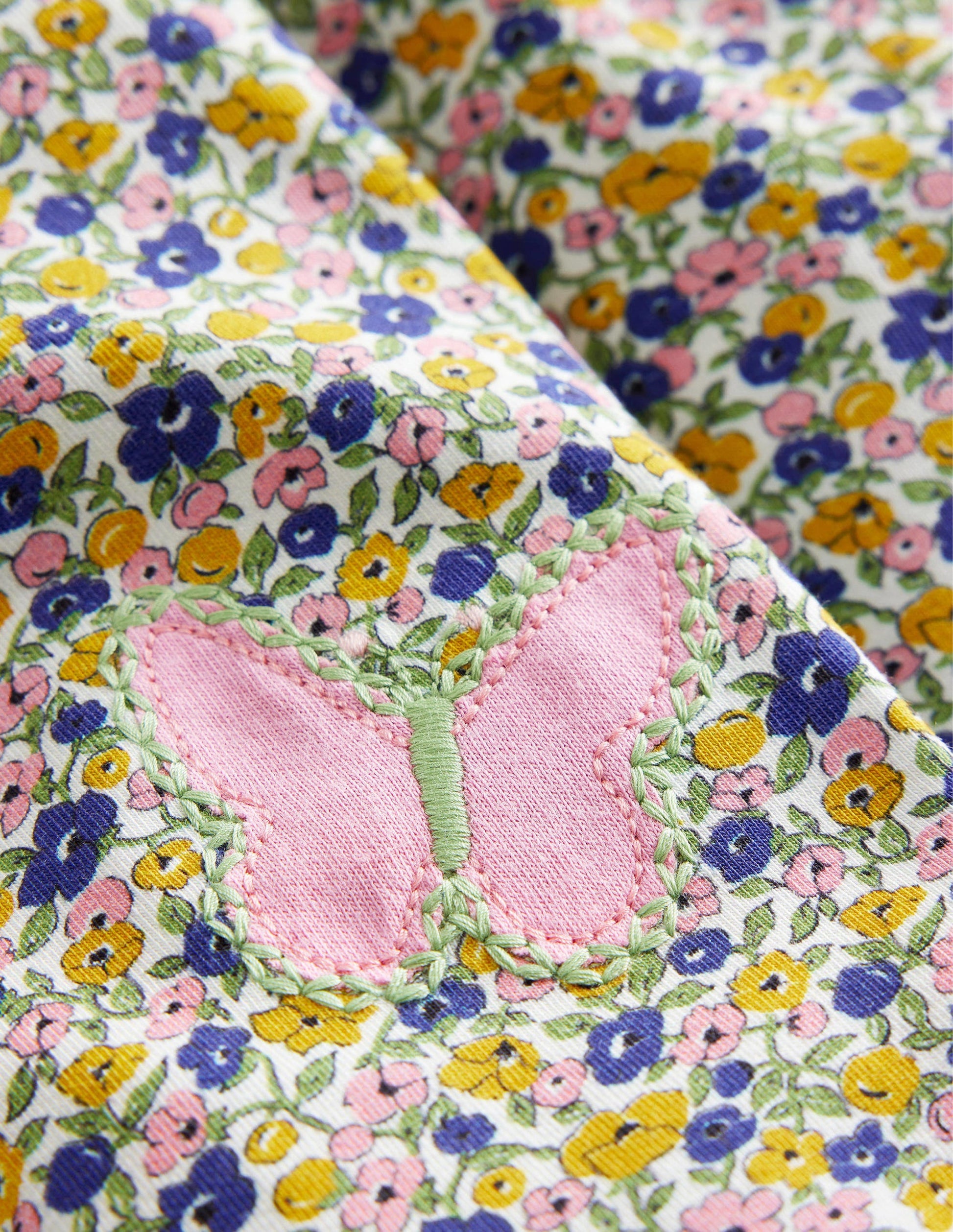 Leggings mit Applikationen-Bunt Floral Schmetterling-3
