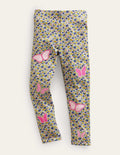 Leggings mit Applikationen-Bunt Floral Schmetterling