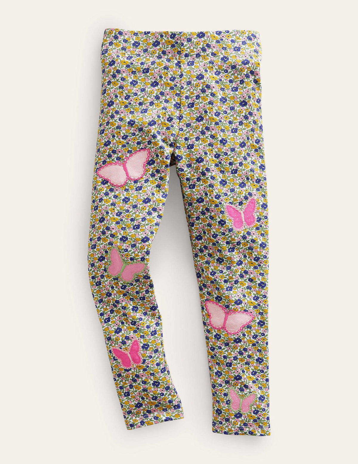 Leggings mit Applikationen-Bunt Floral Schmetterling-1