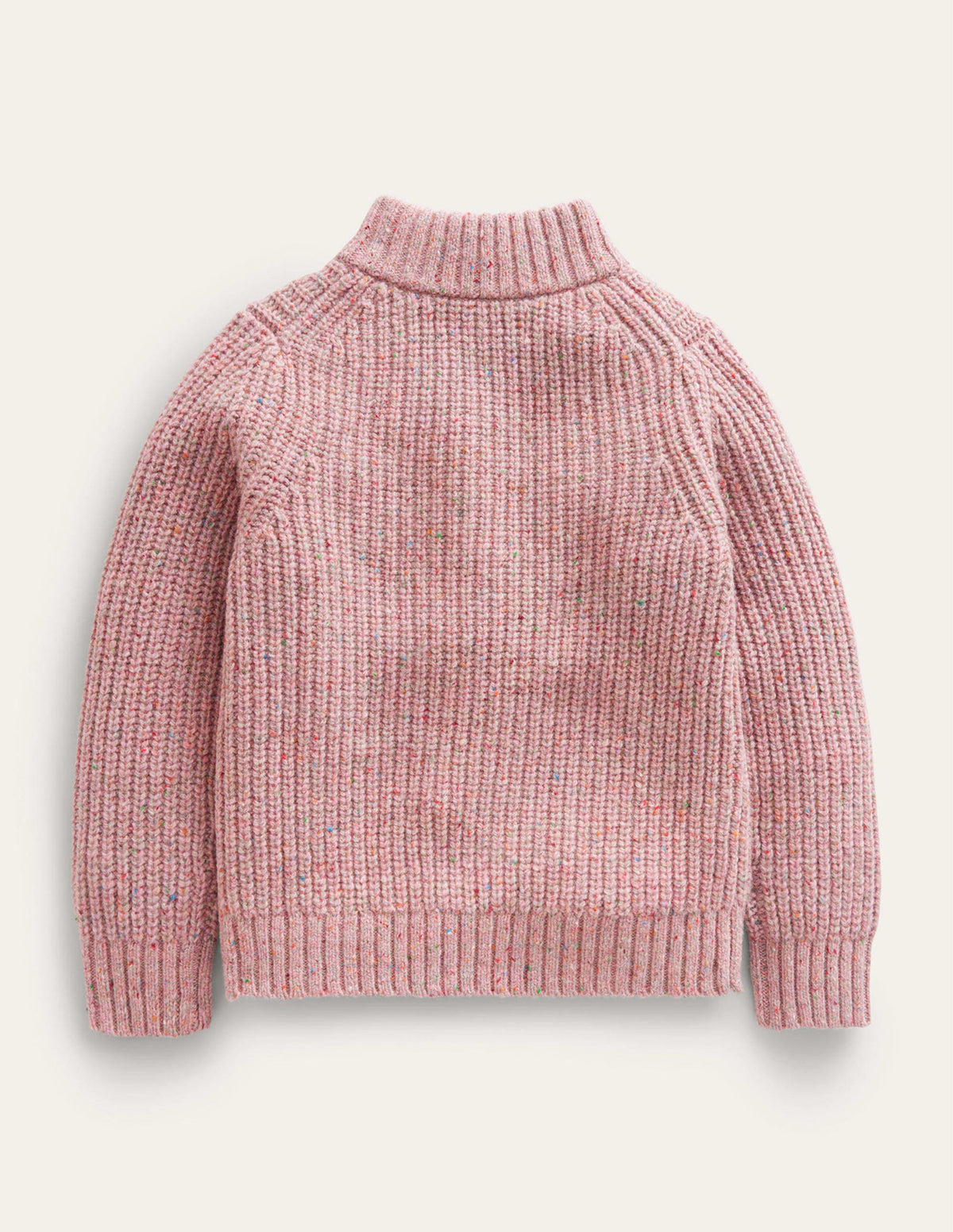 Pullover mit Halbreißverschluss-Blassrosa Aufgerauht-2