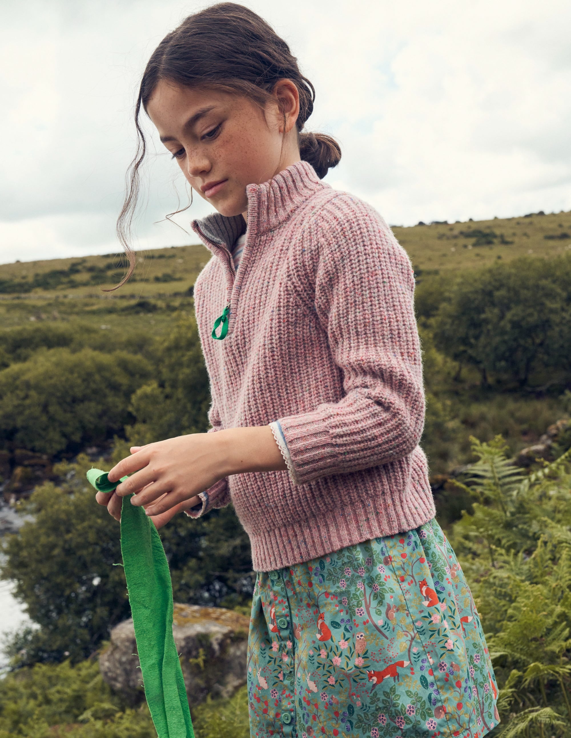Pullover mit Halbreißverschluss-Blassrosa Aufgerauht - Image 4