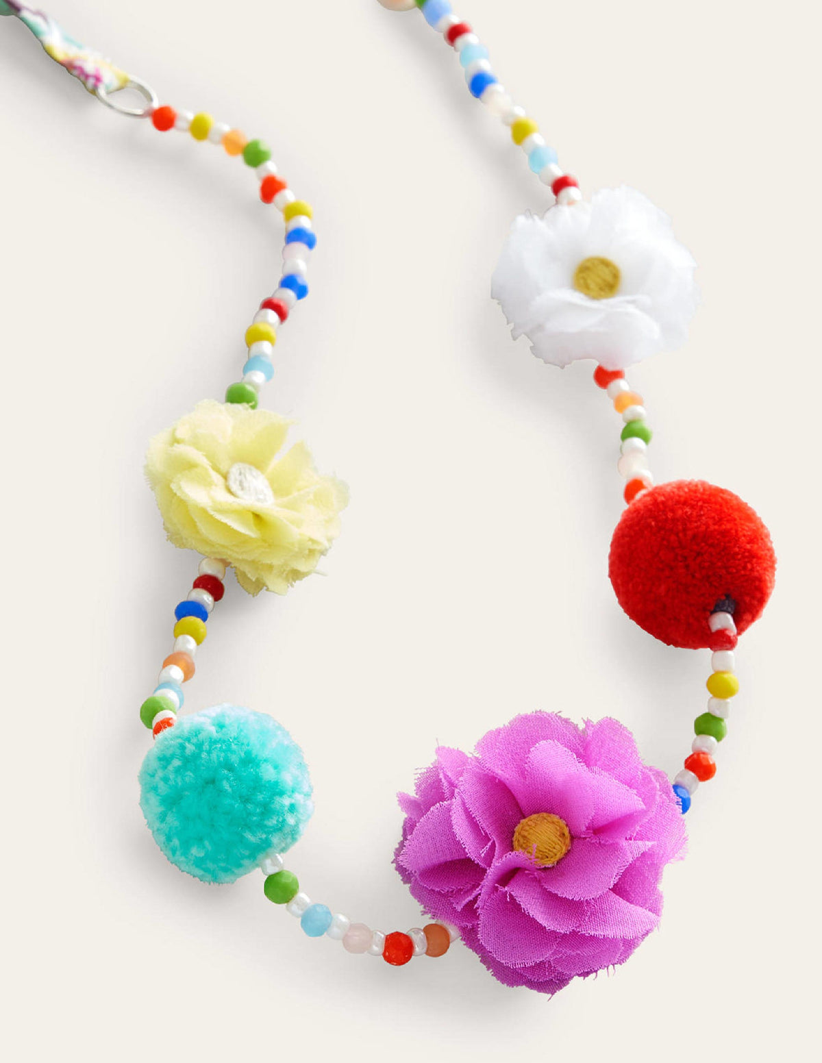 Halskette-Bunt, Perlen/Blumen-2
