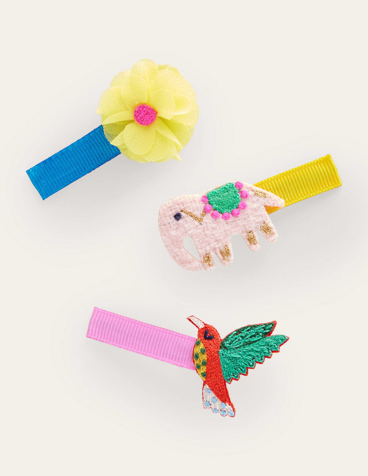 3 barrettes à cheveux-Motif tropical - Image 1