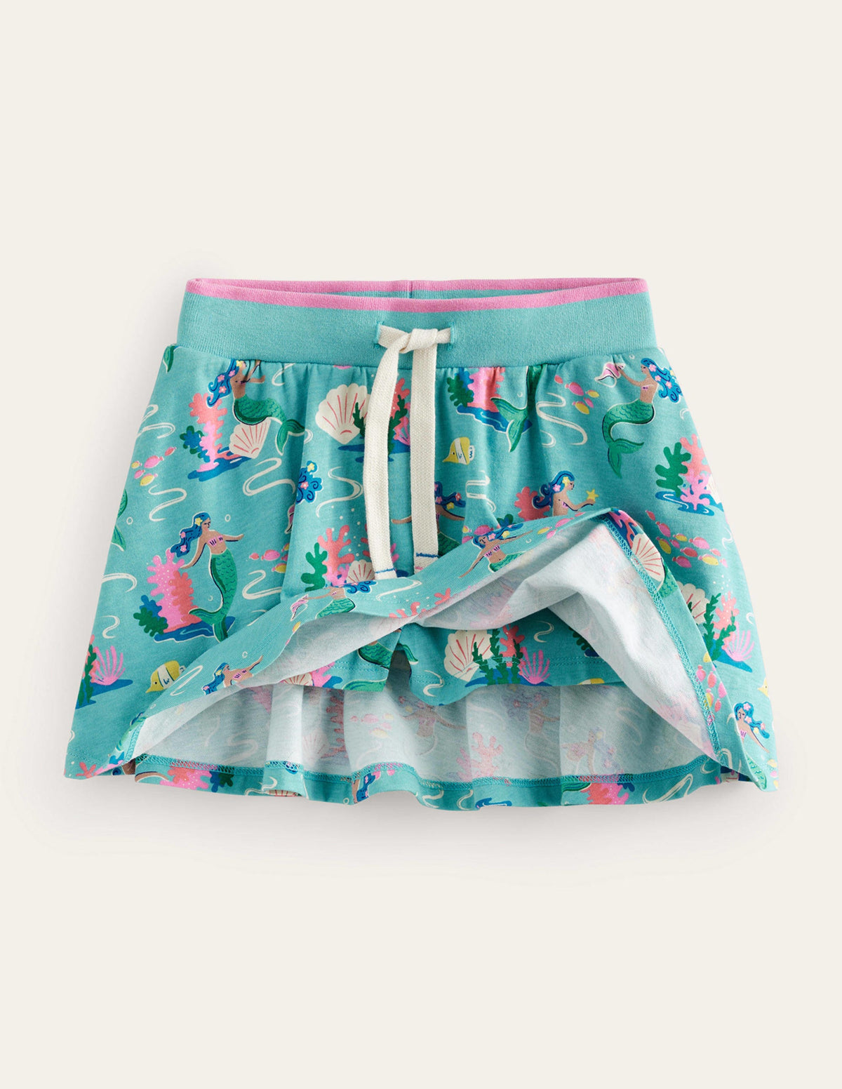 Gemusterter Jersey-Skort-Meerblau, Meerjungfrauen - Image 4