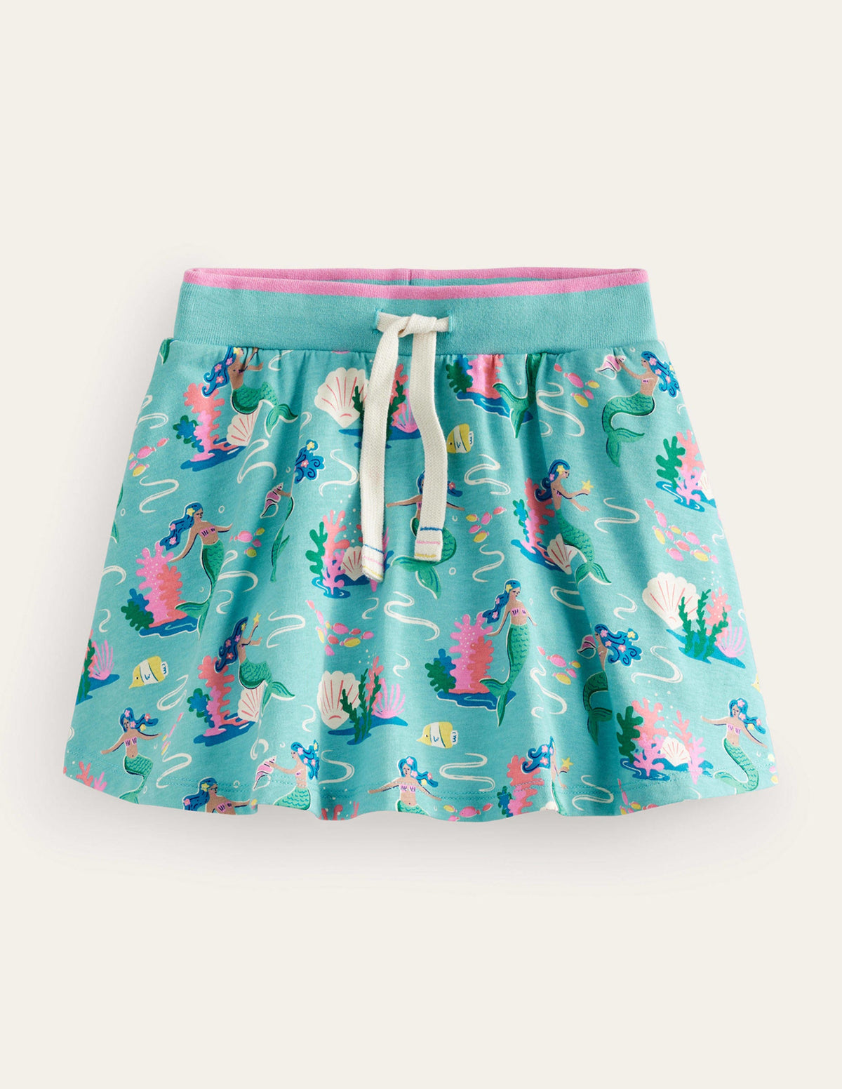 Gemusterter Jersey-Skort-Meerblau, Meerjungfrauen-1