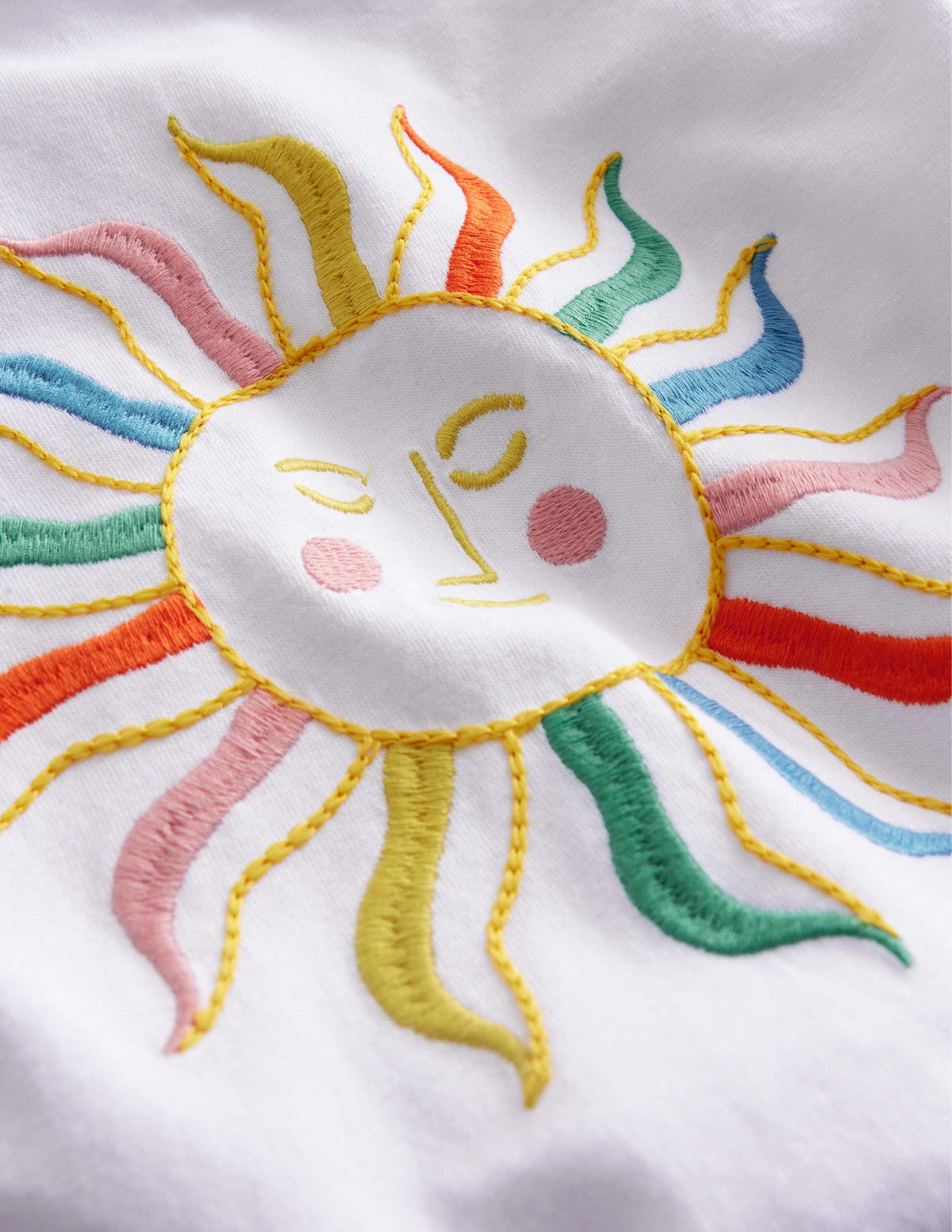Gerafftes T-Shirt-Weiß, Sonne-3
