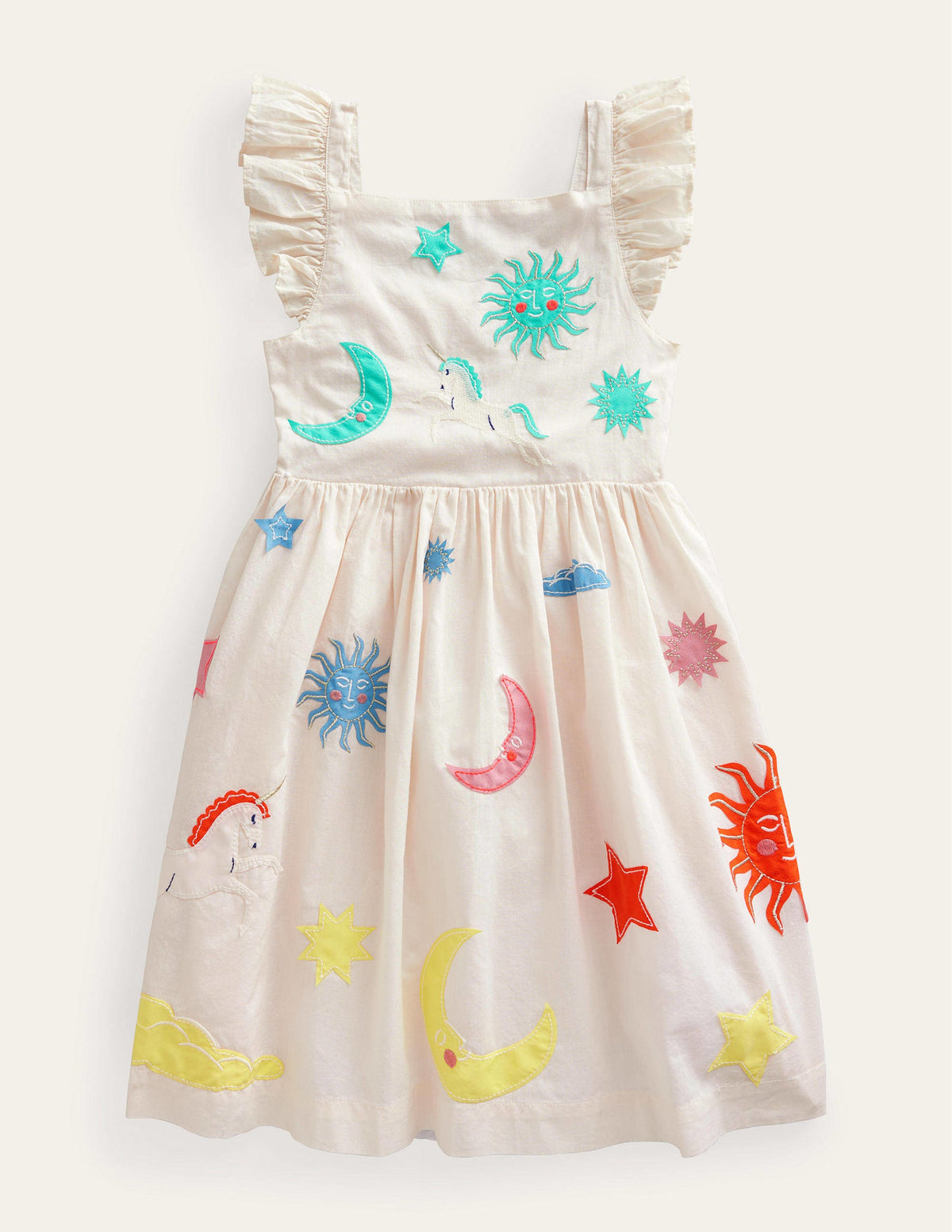 Webkleid mit Applikation-Vanille-1