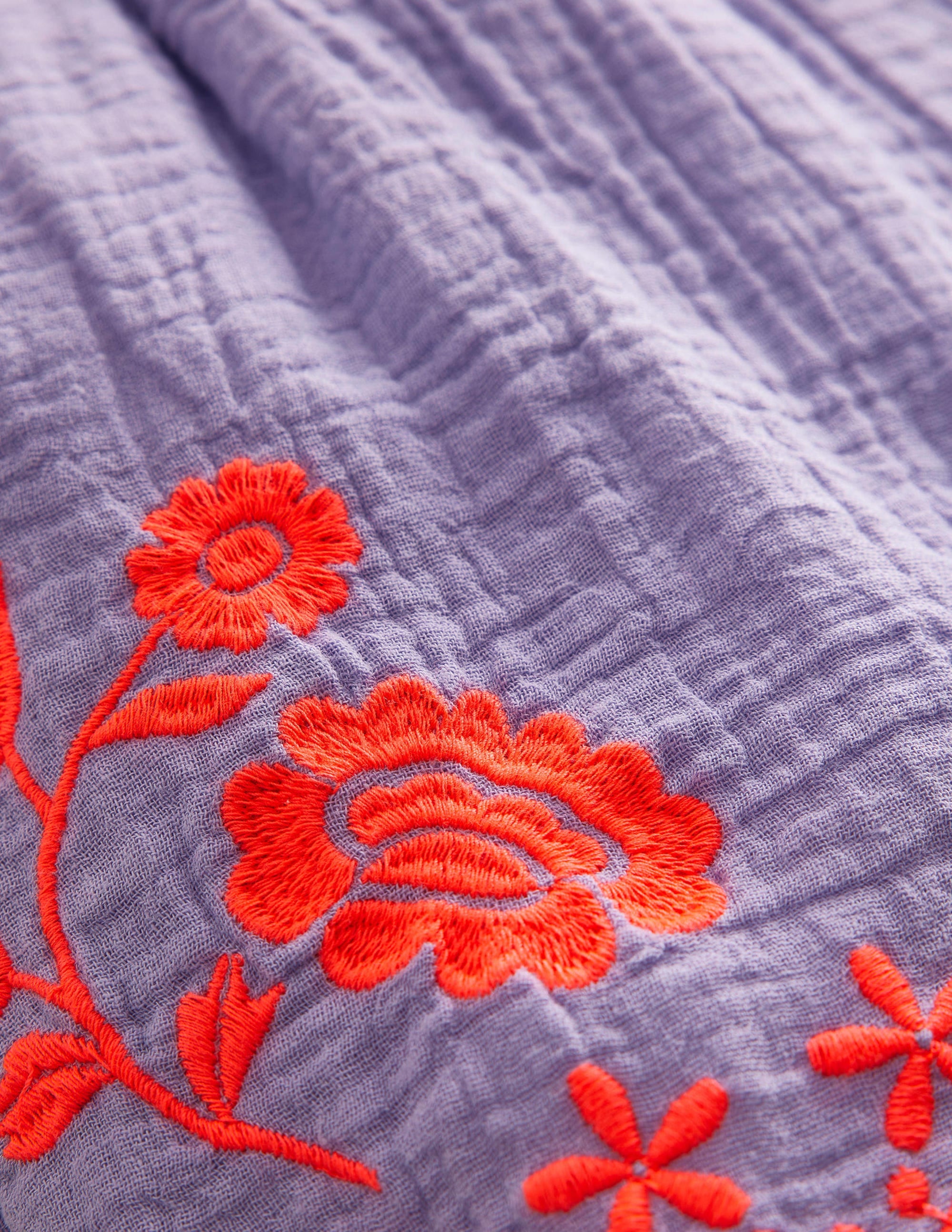 Embroidered Hem Shorts-Pretty Lavender - Image 3