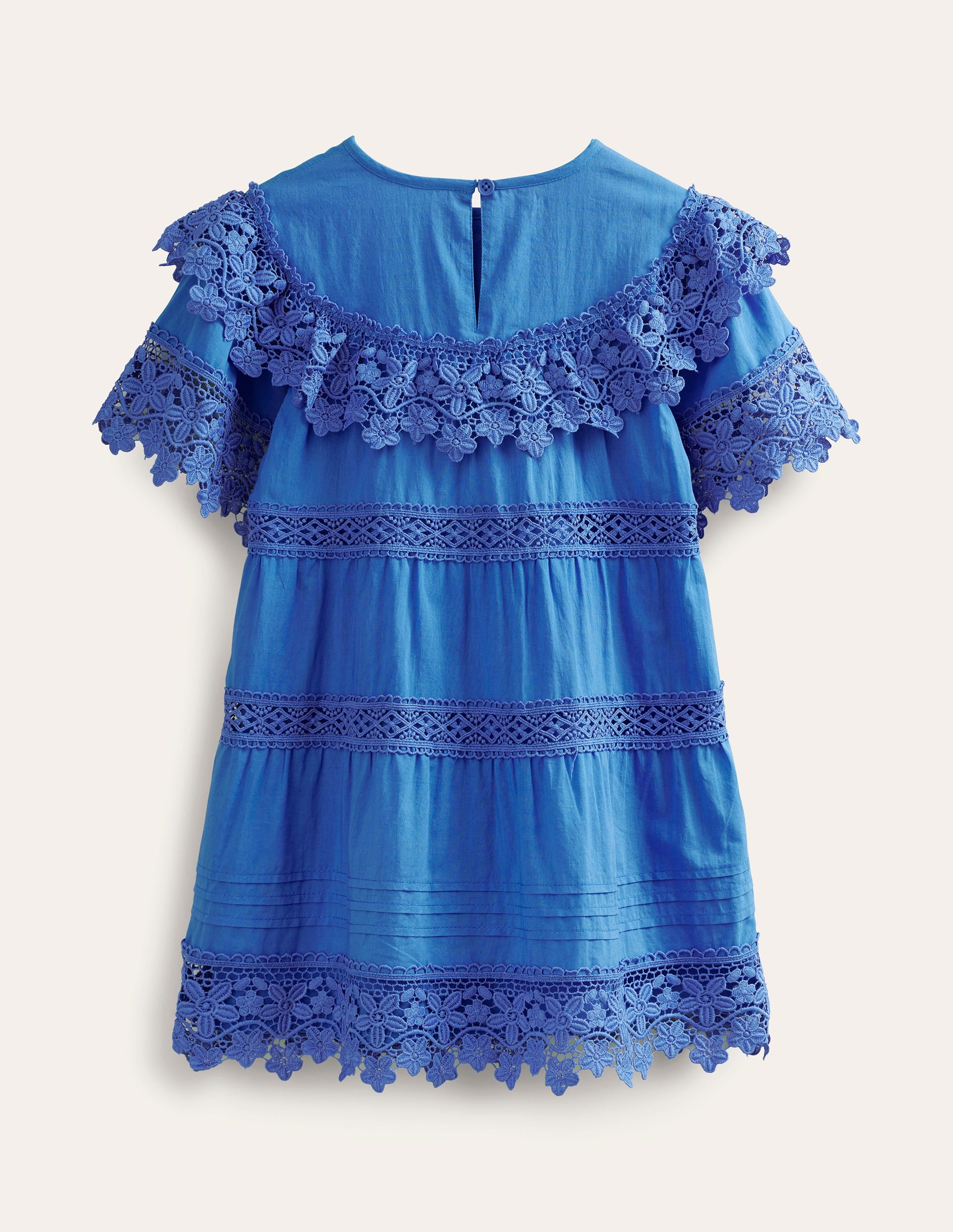 Lace Tiered Dress-Cabana Blue - Image 2