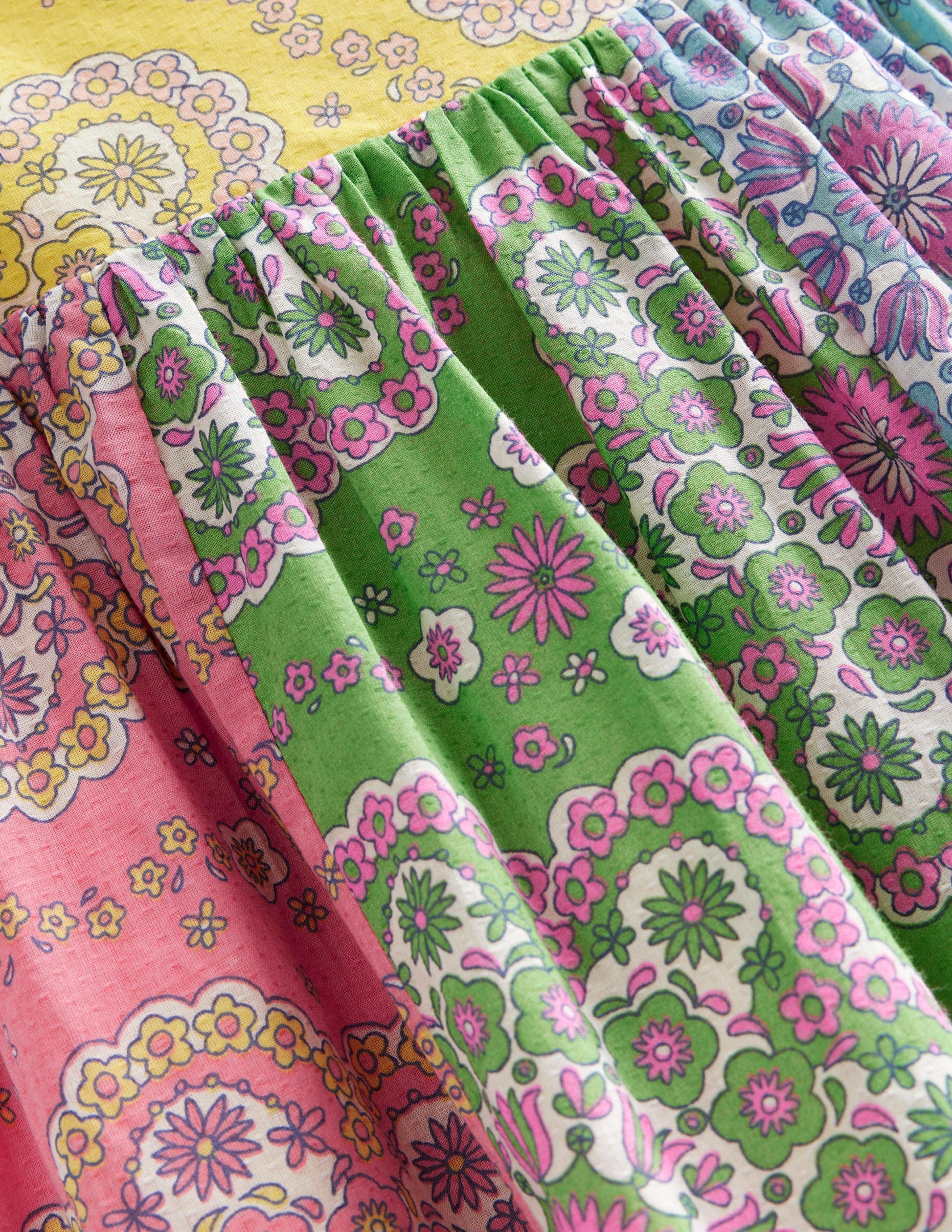 Midikleid mit Trägern-Bunt, Gänseblümchenmuster-3