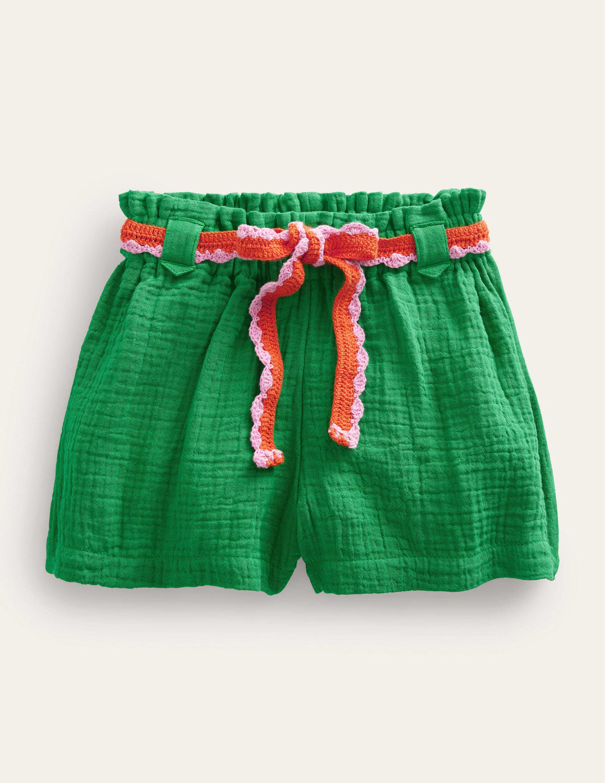 Häkelshorts in Knitteroptik-Schuluniform-Grün-1