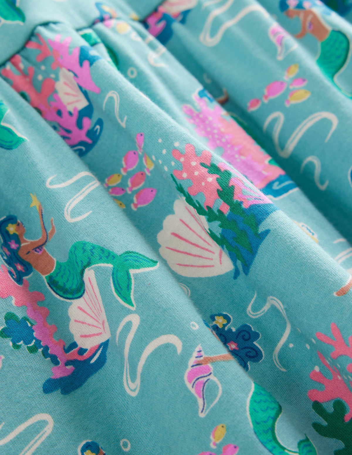 Robe à manches bouffantes-Sirènes bleu aigue-marine - Image 3