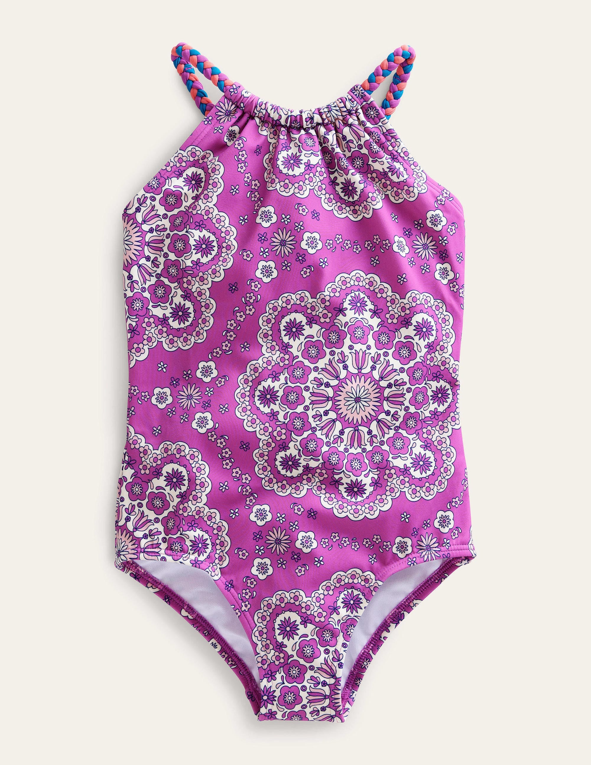 Braided Loop Back Swimsuit-Radiant Orchid Dizzy Daisy - Image 1