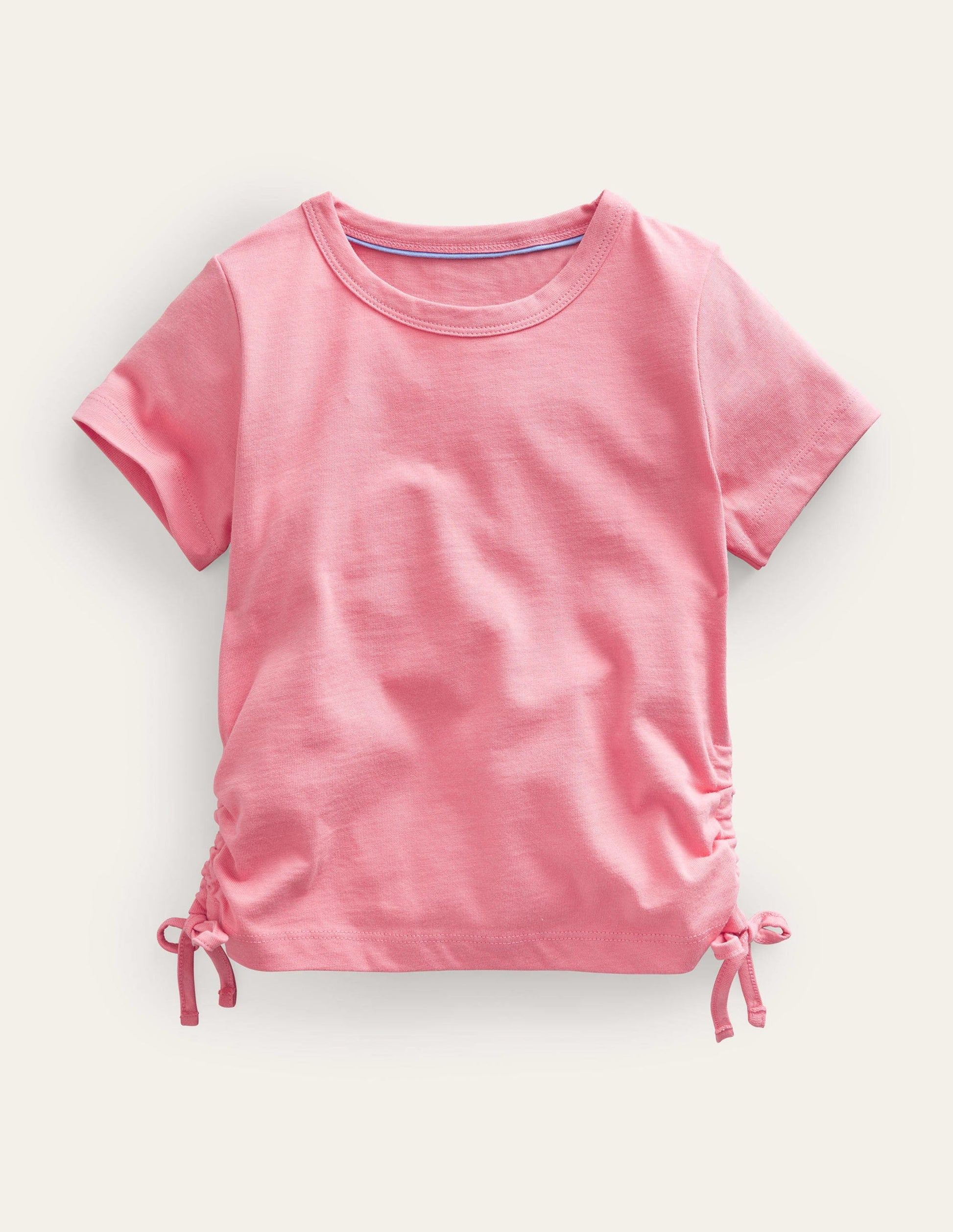 T-Shirt mit Seitenraffungen-Pfirsichbowle-1