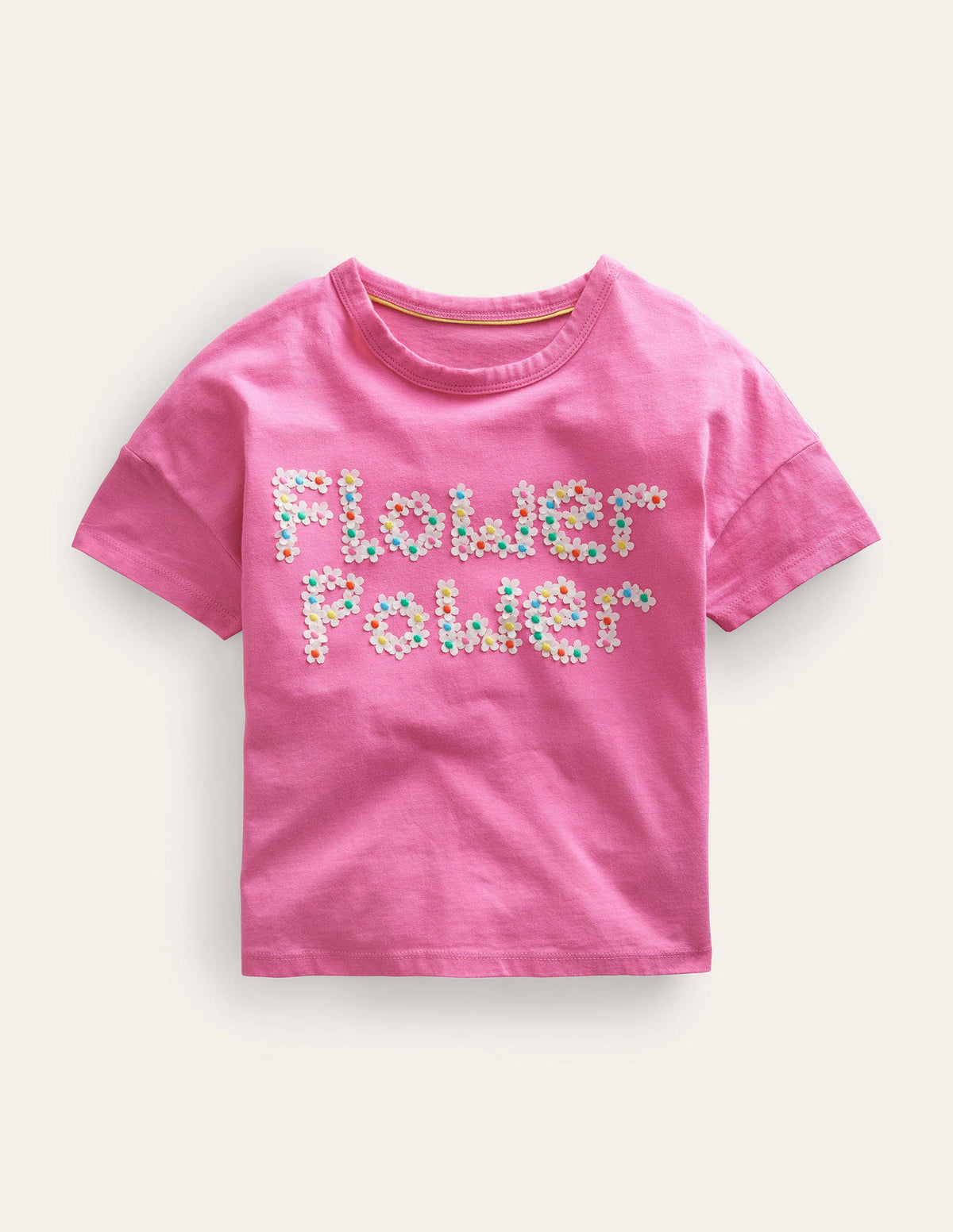 Flower-Power-T-Shirt aus Jersey-Helles Blütenrosa - Image 1