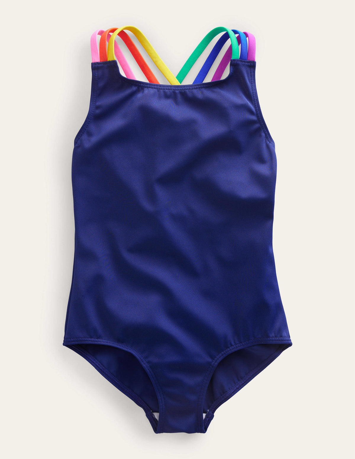 Badeanzug mit gekreuzten Rückenträgern in Regenbogenfarben-Harmonisches Blau - Image 1