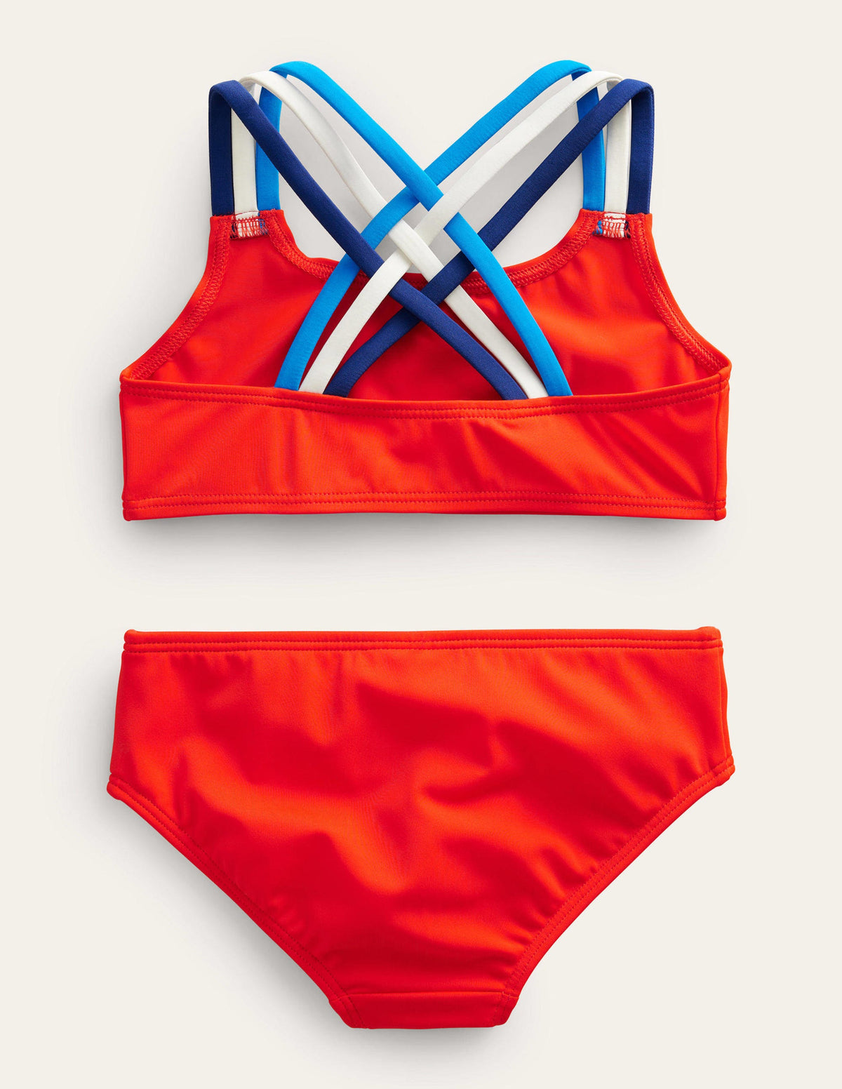 Bikini mit gekreuzten Rückenträgern in Regenbogenfarben-Feuerrot - Image 2
