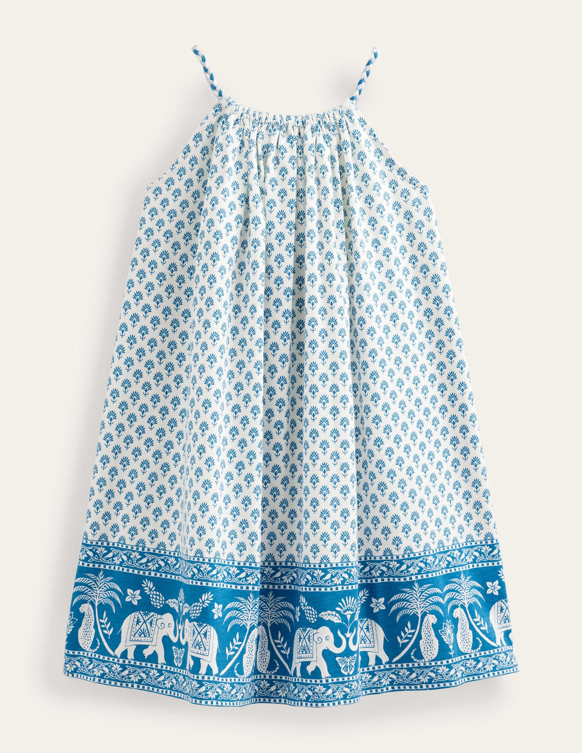 Kleid mit geflochtenen Trägern-Inselblau, Goa-Saum - Image 1