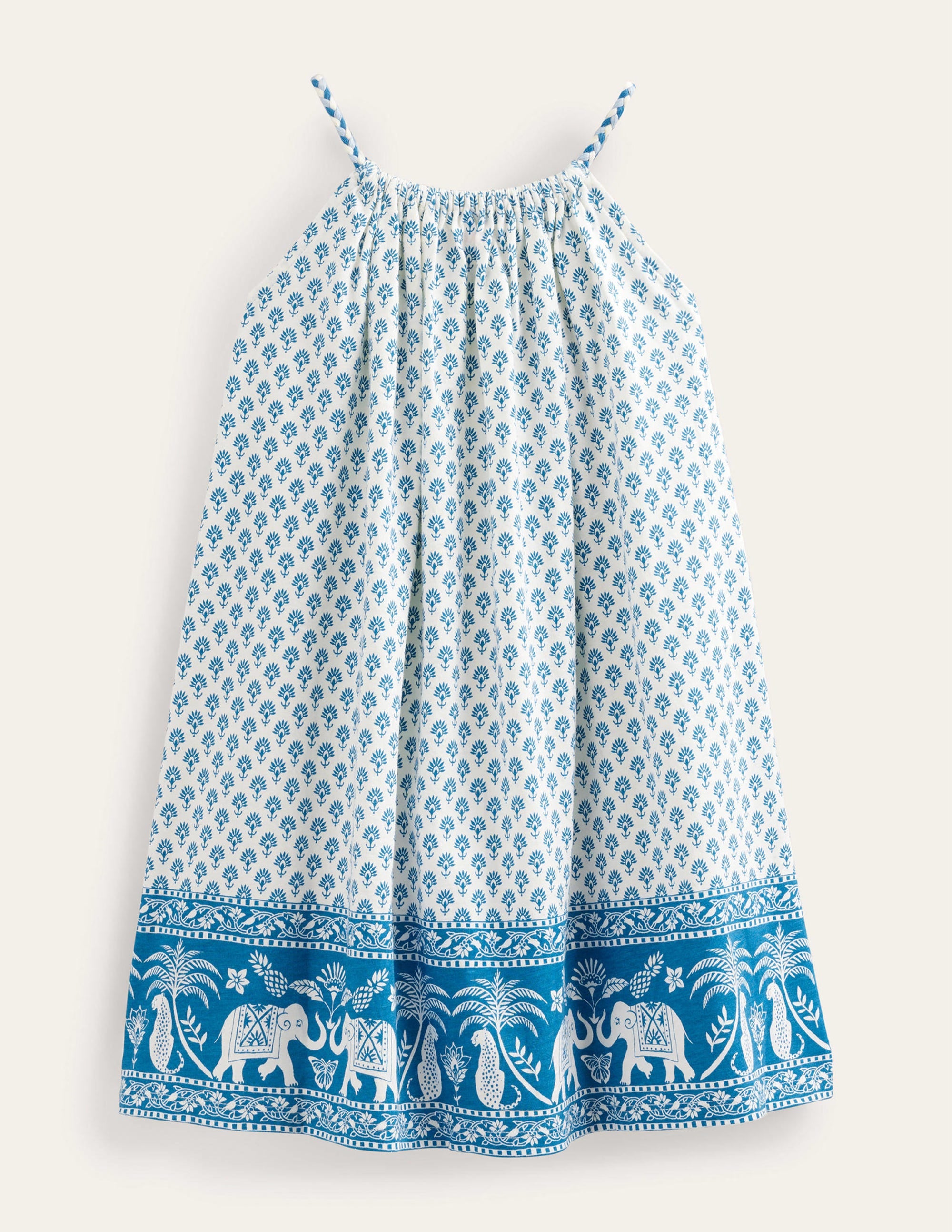 Kleid mit geflochtenen Trägern-Inselblau, Goa-Saum - Image 2