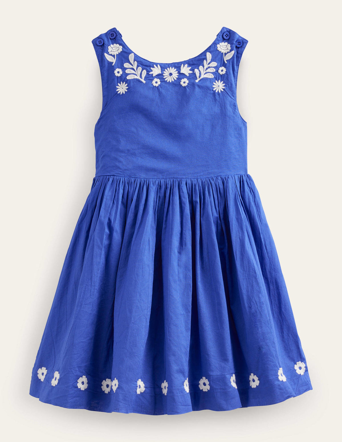 Besticktes Kleid mit überkreuzten Trägern-Stahlblau - Image 1