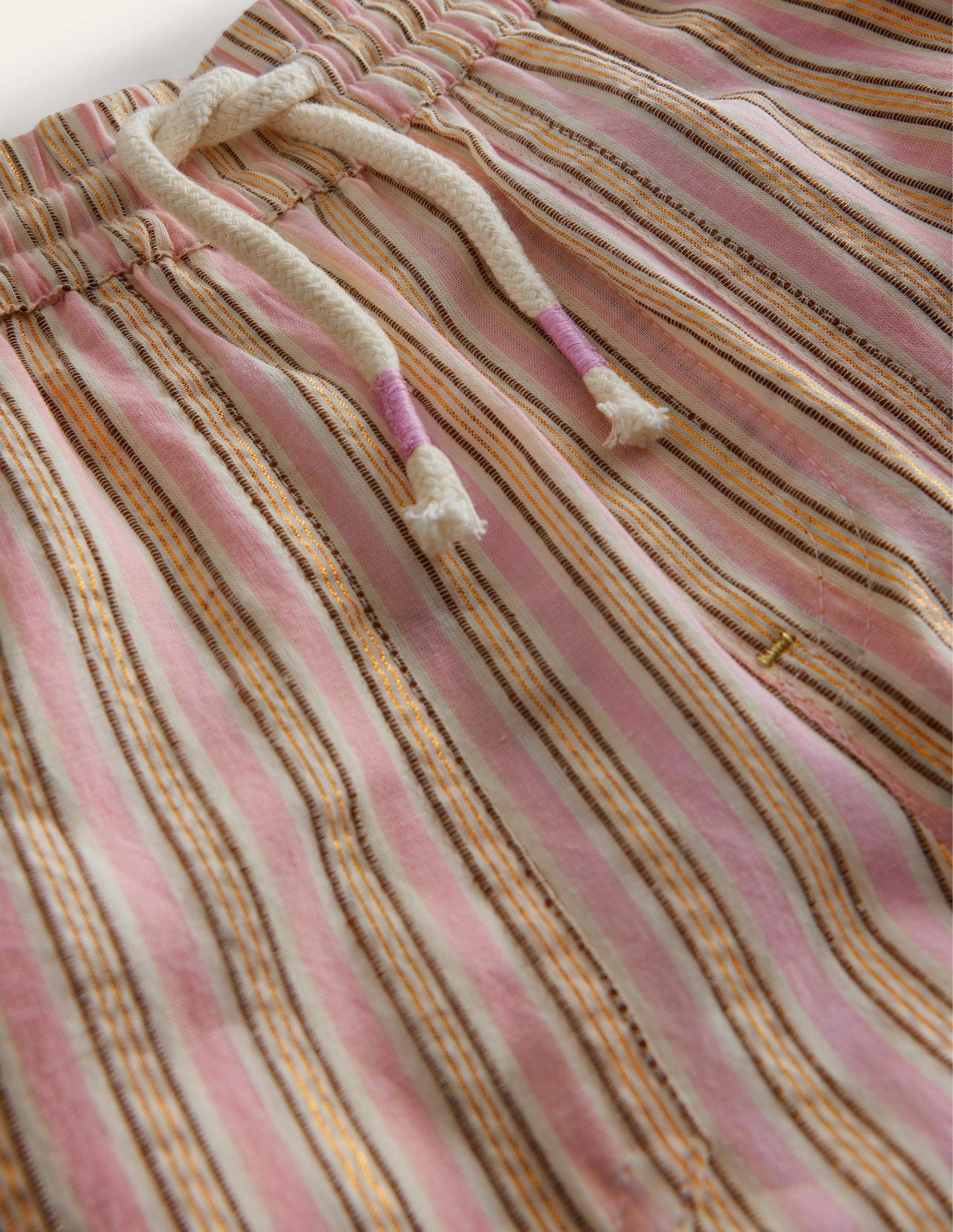 Stripe Pull on Trousers-Lilac and Metallic Stripe - Image 3