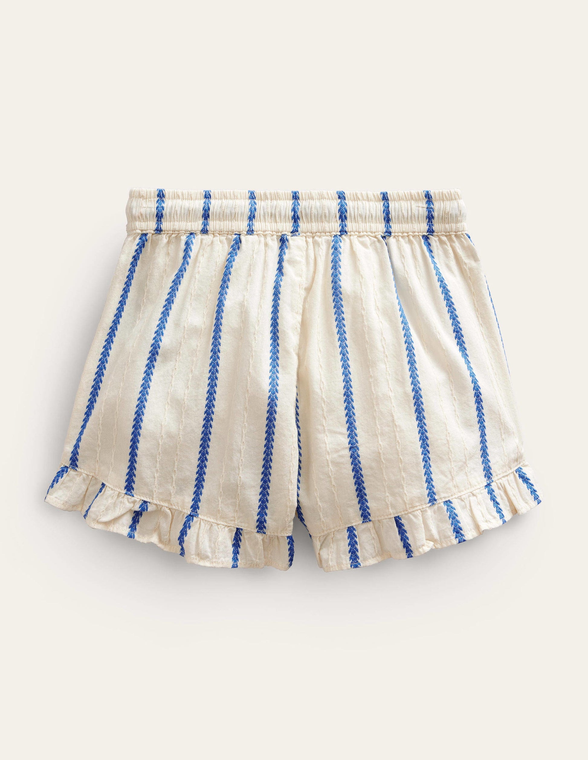 Gewebte Shorts mit Rüschensaum-Naturweiß-2