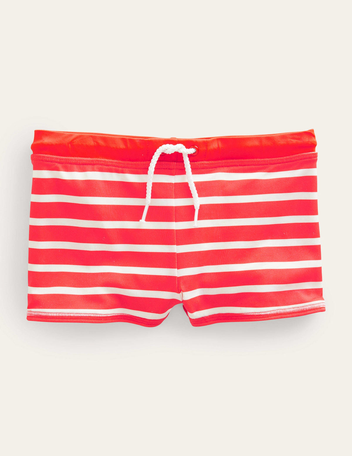 Badehose-Erdbeerkuchenrot/Naturweiß, Gestreift-1