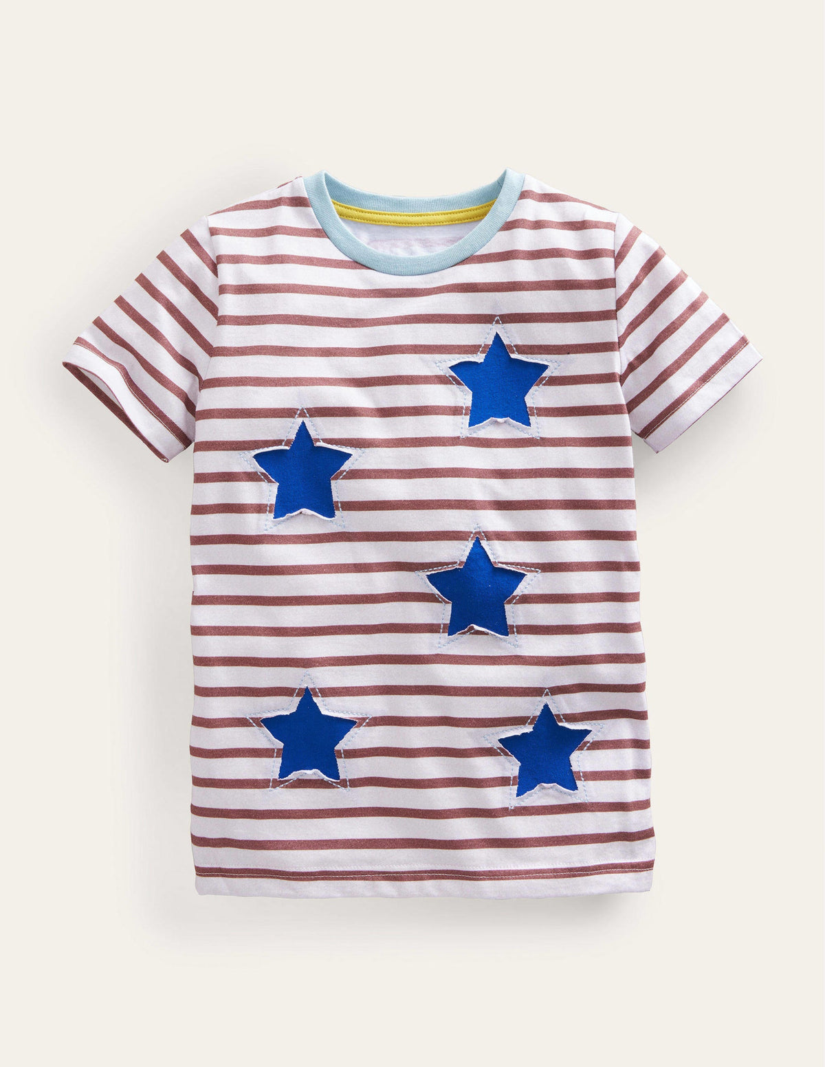 Wendbares T-Shirt mit Applikation-Rot/Naturweiß, Sterne-1