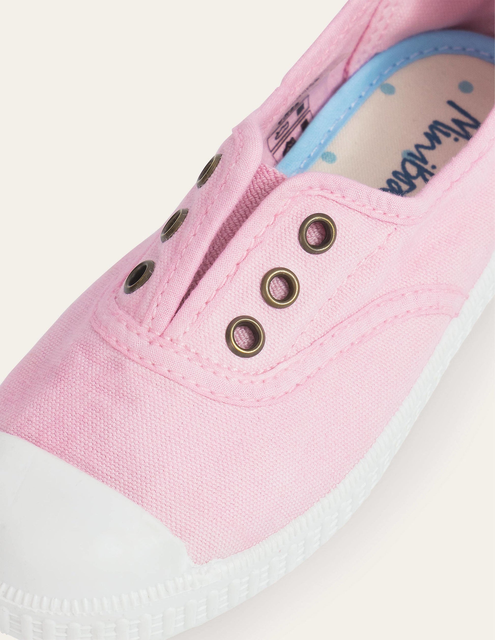 Chaussures sans lacets en toile à enfiler-Camaïeu de rose-3