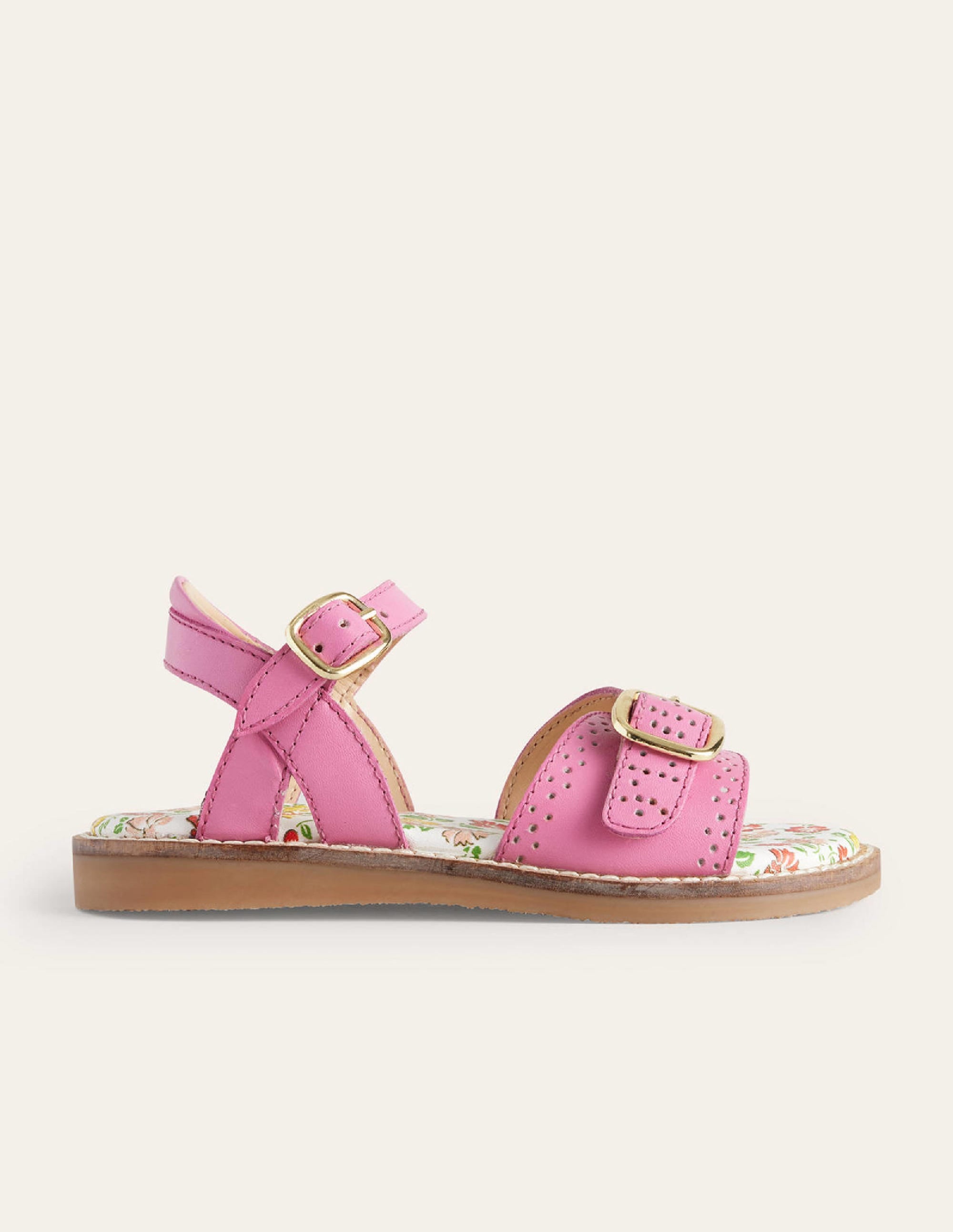 Ledersandalen mit Schnalle-Rosa - Image 1