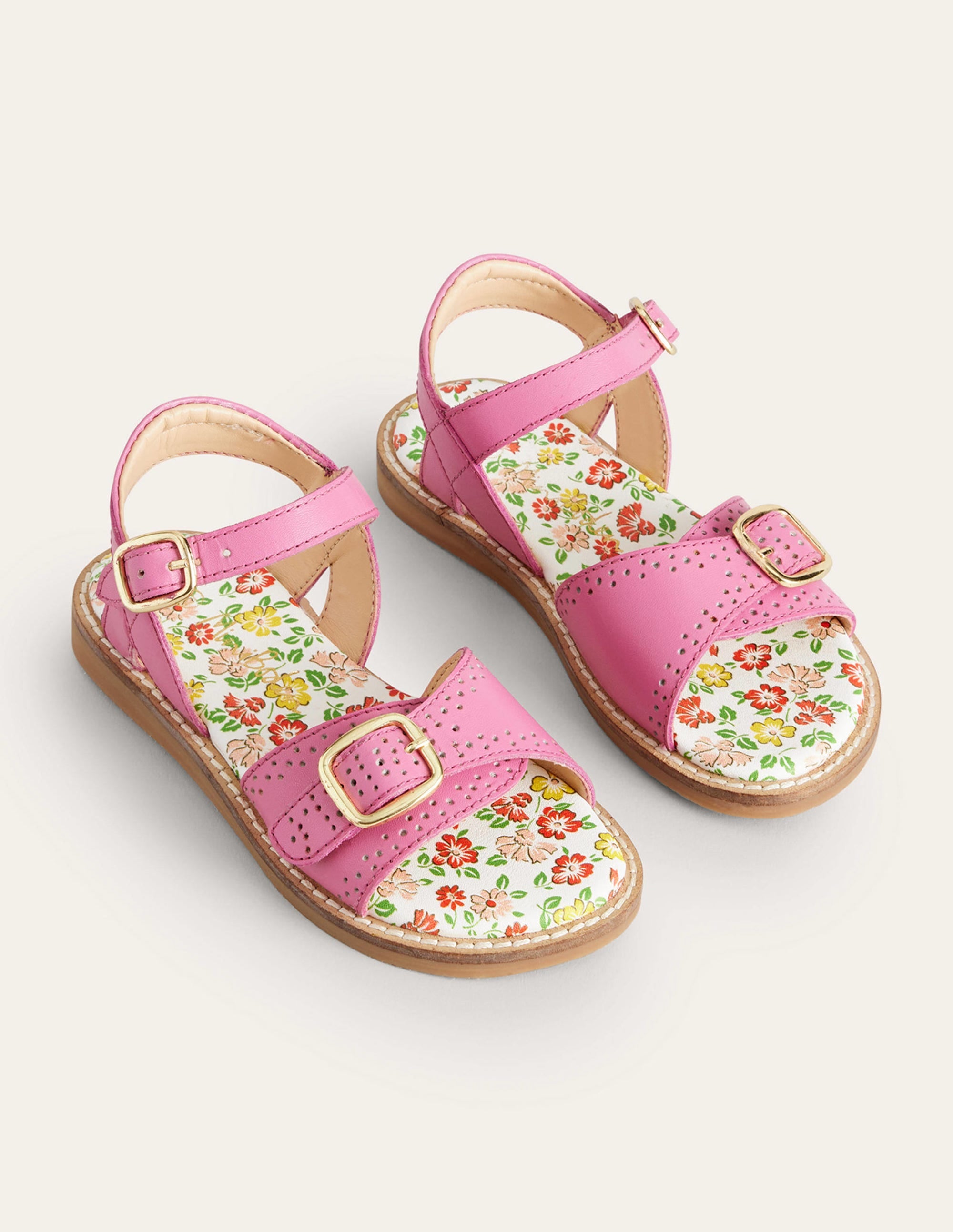 Ledersandalen mit Schnalle-Rosa - Image 2