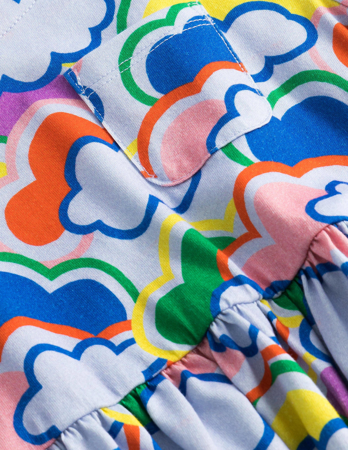 Fröhliches Jerseykleid mit langen Ärmeln-Blau/Bunt, Regenbögen - Image 3