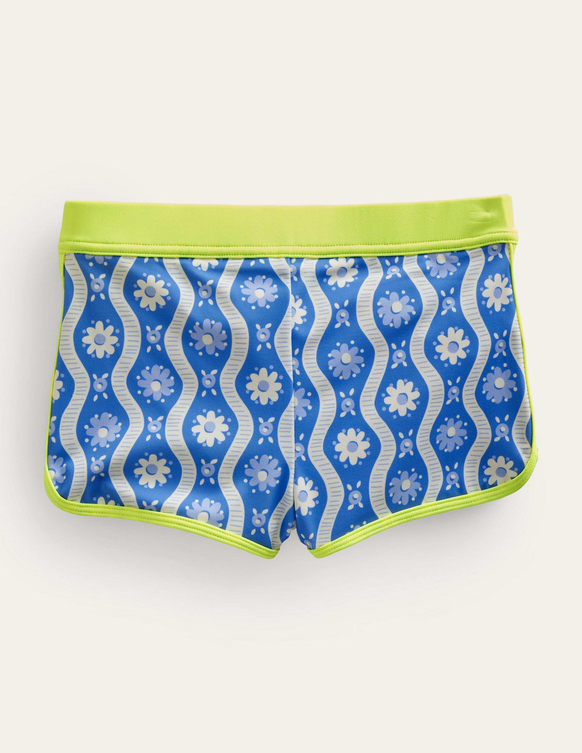 Gemusterte Badeshorts-Penzance-Blau, Gänseblümchen/Wellen - Image 2