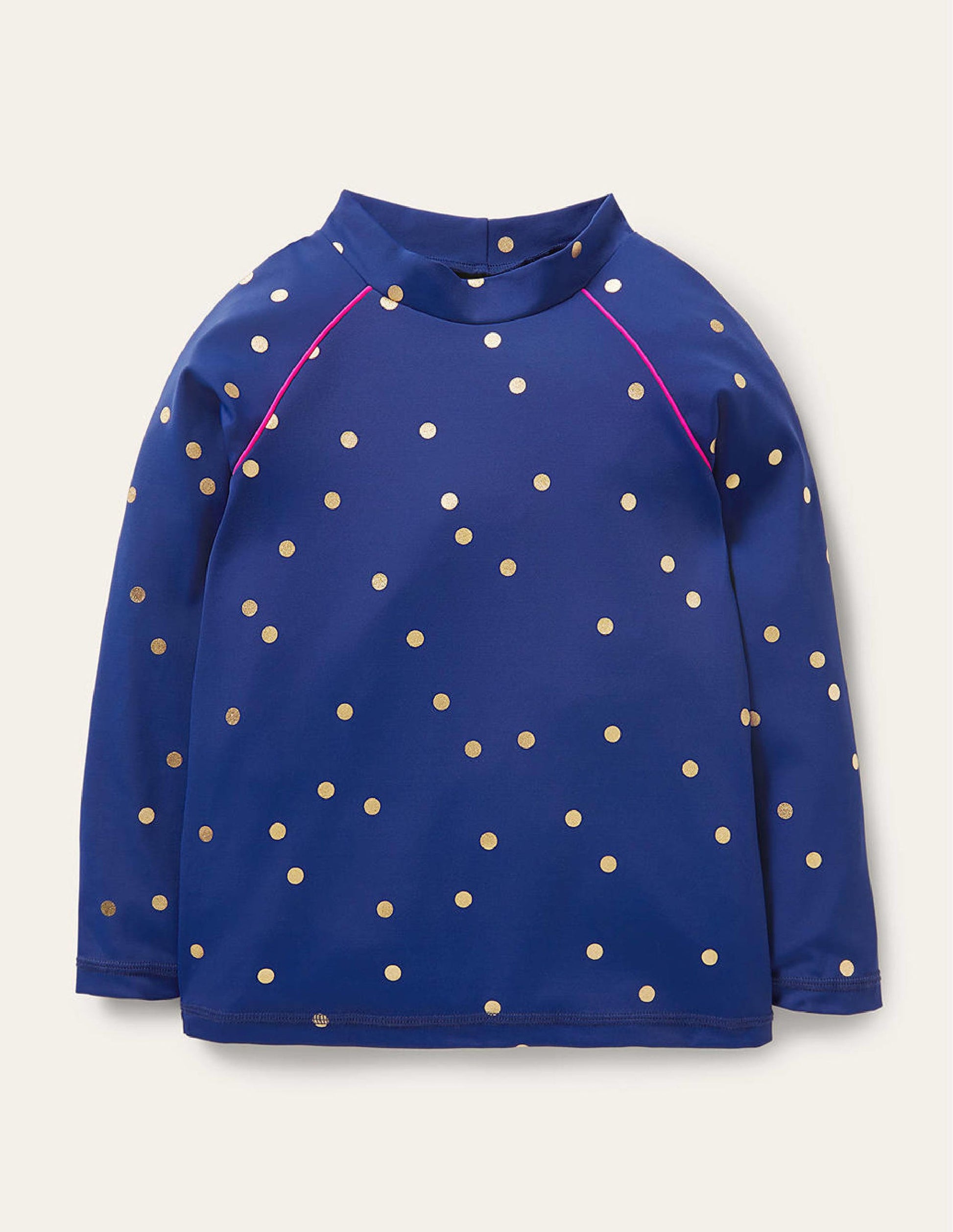 Gemustertes Rash Top-Marineblau Regenbogen Folienkonfetti-1
