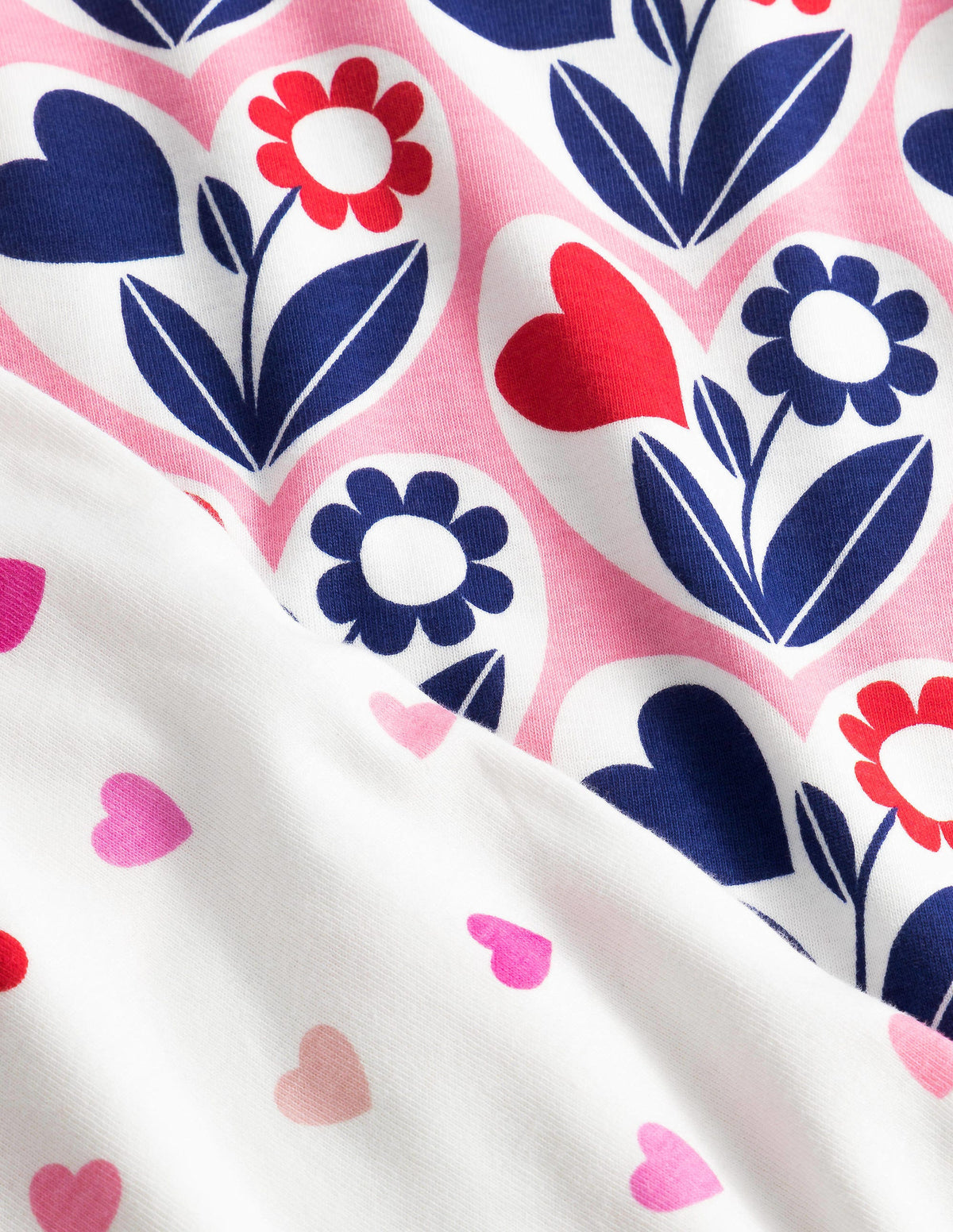Twin Pack Snug Pyjamas-Pink/Navy Hearts-3