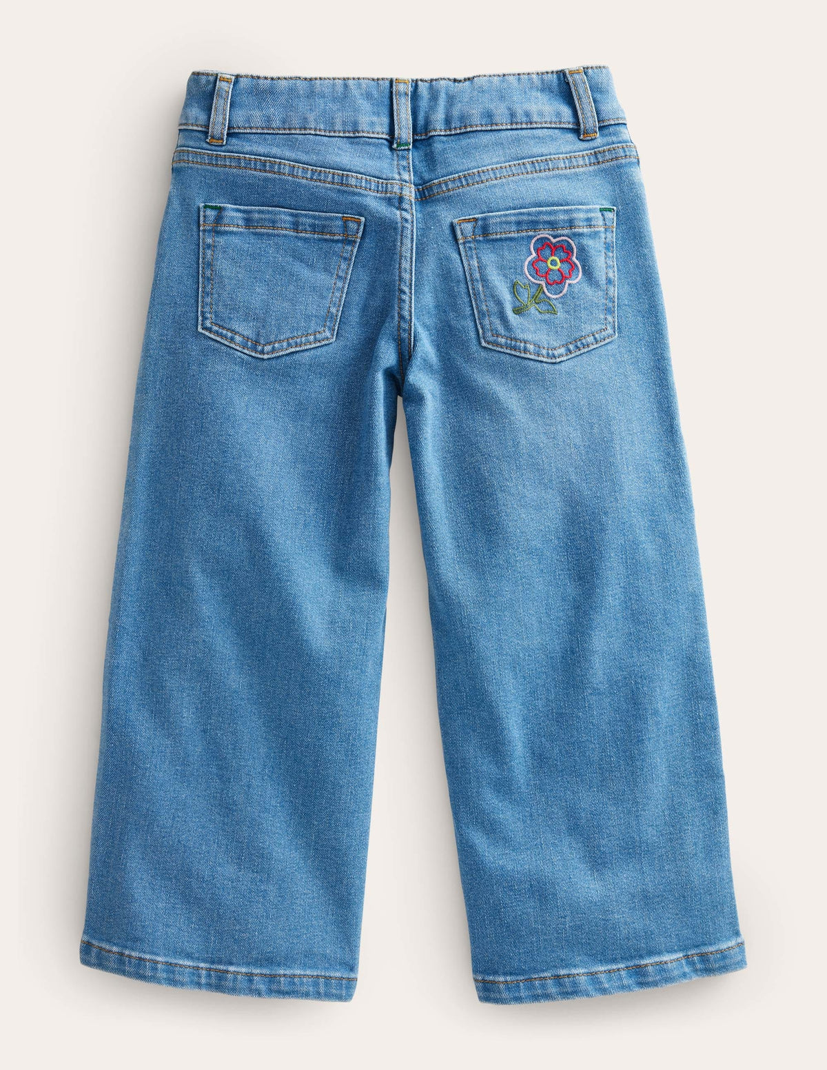 Jean droit évasé-Broderie vintage clair - Image 2