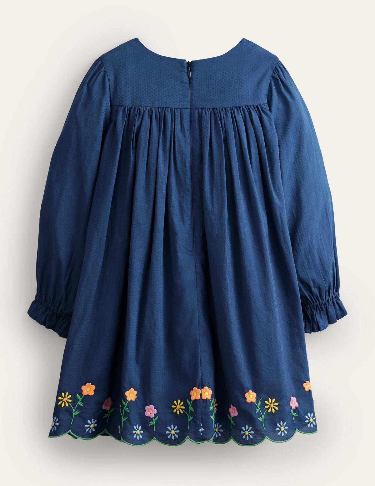Robe à smocks arc-en-ciel-Fleurs bleu marine universitaire - Image 2