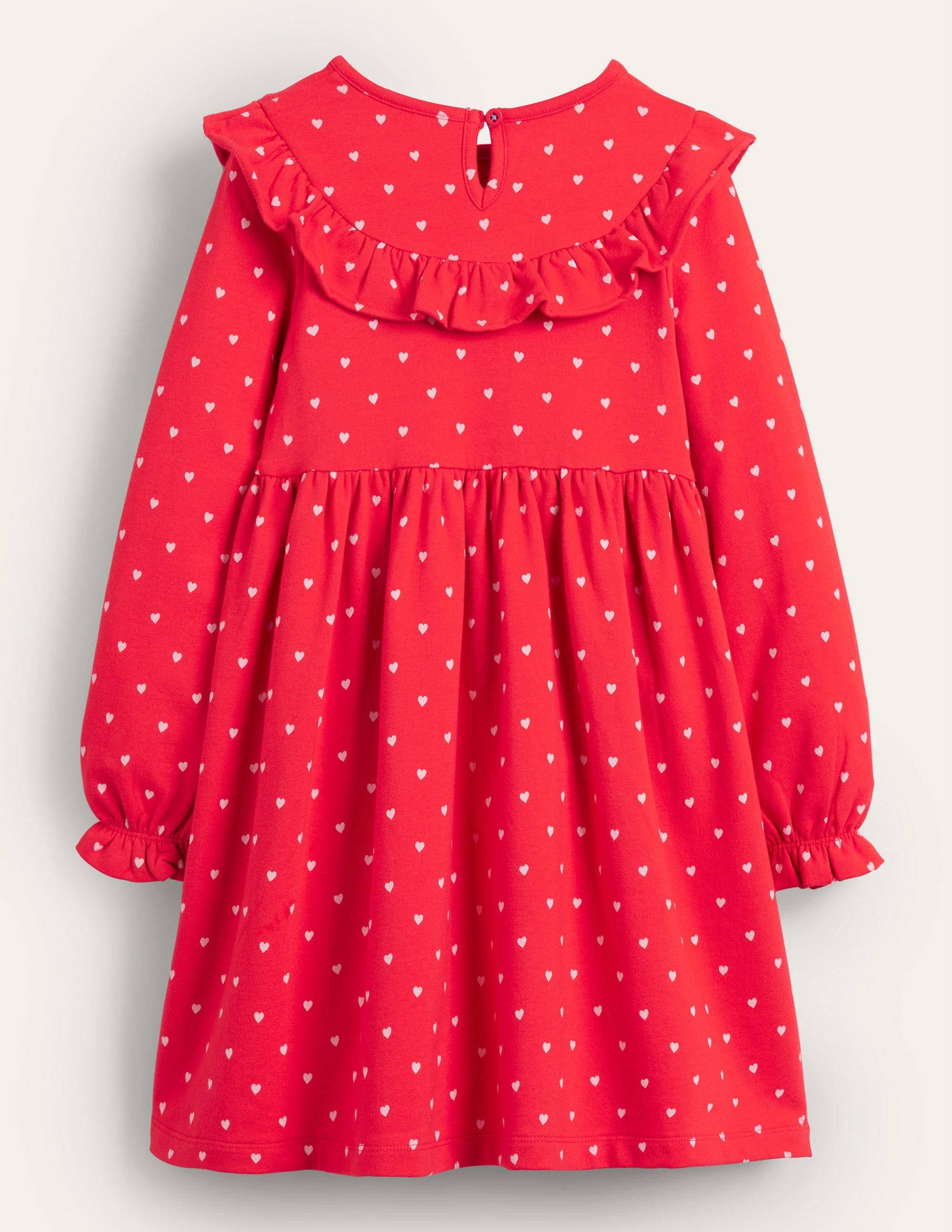 Jerseykleid mit Spitzenpasse-Erdbeerkuchenrot, Kleine Herzen - Image 2