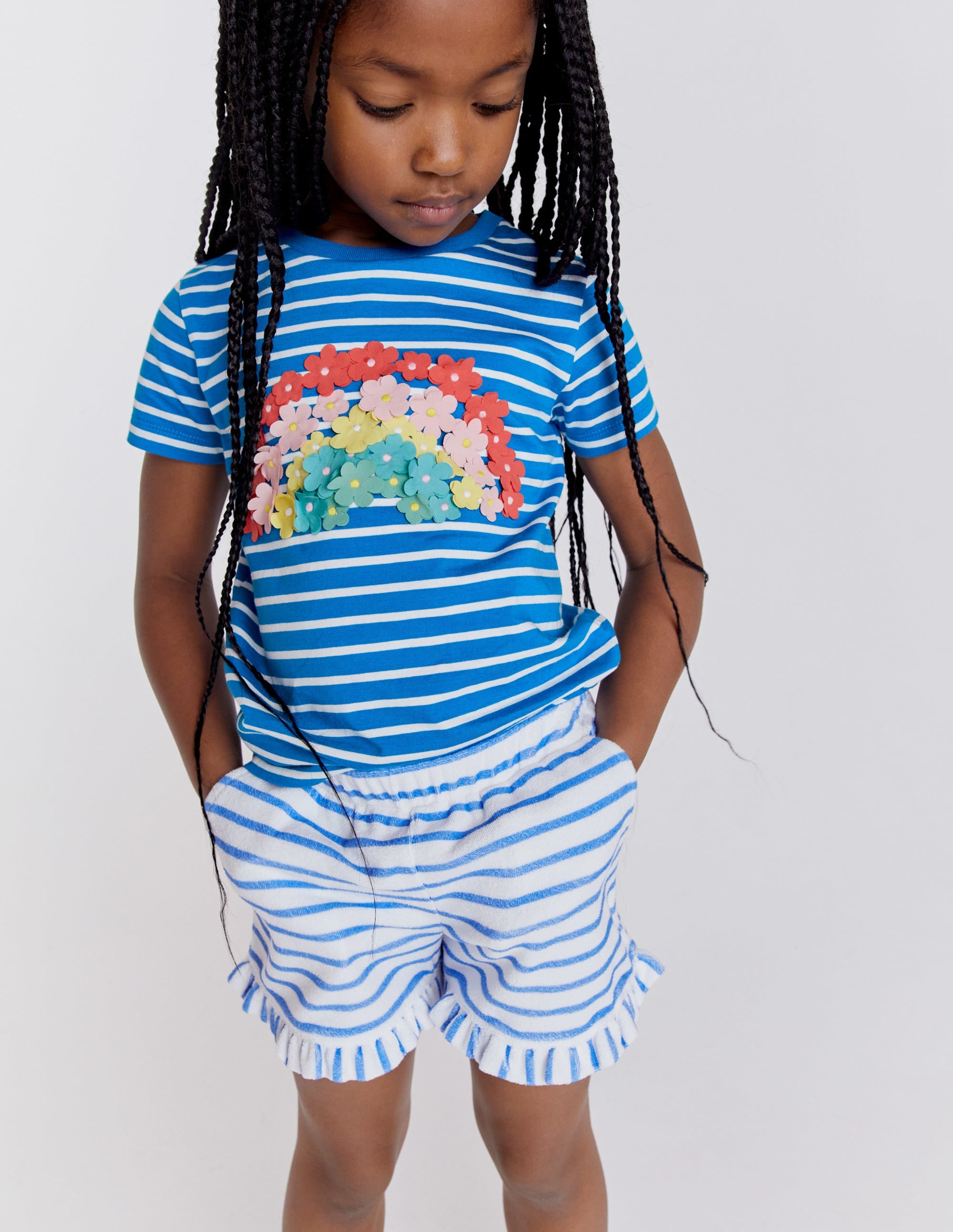 Flutter T-Shirt-Bright Marina/Ivory - Image 8